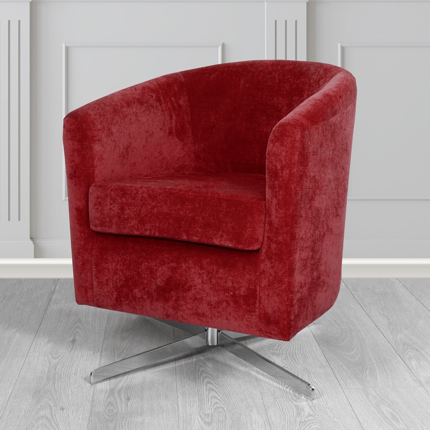 Cannes Swivel Tub Chair in Kirkby Design Fabrics Crush III Crib 5 Velvet Fabric
