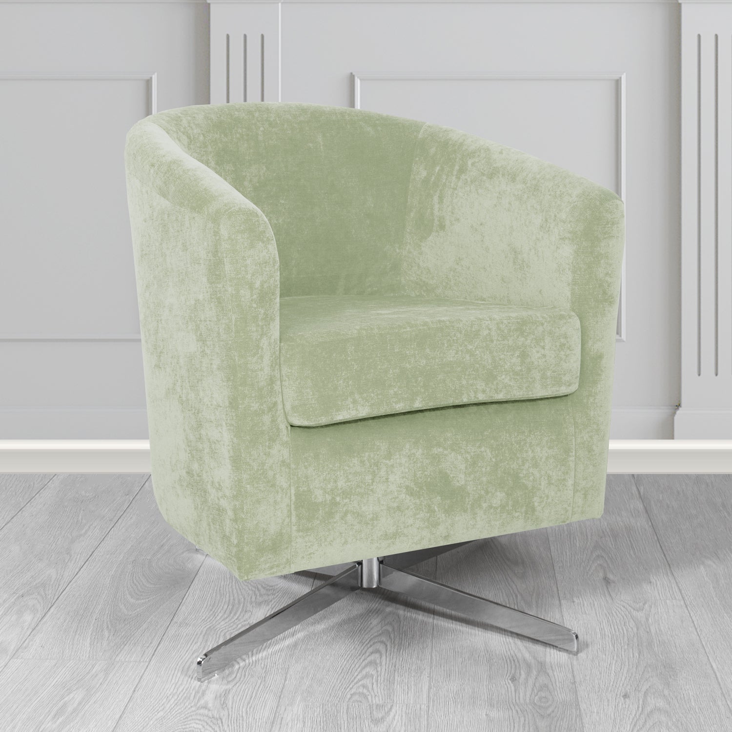 Cannes Swivel Tub Chair in Kirkby Design Fabrics Crush III Crib 5 Velvet Fabric