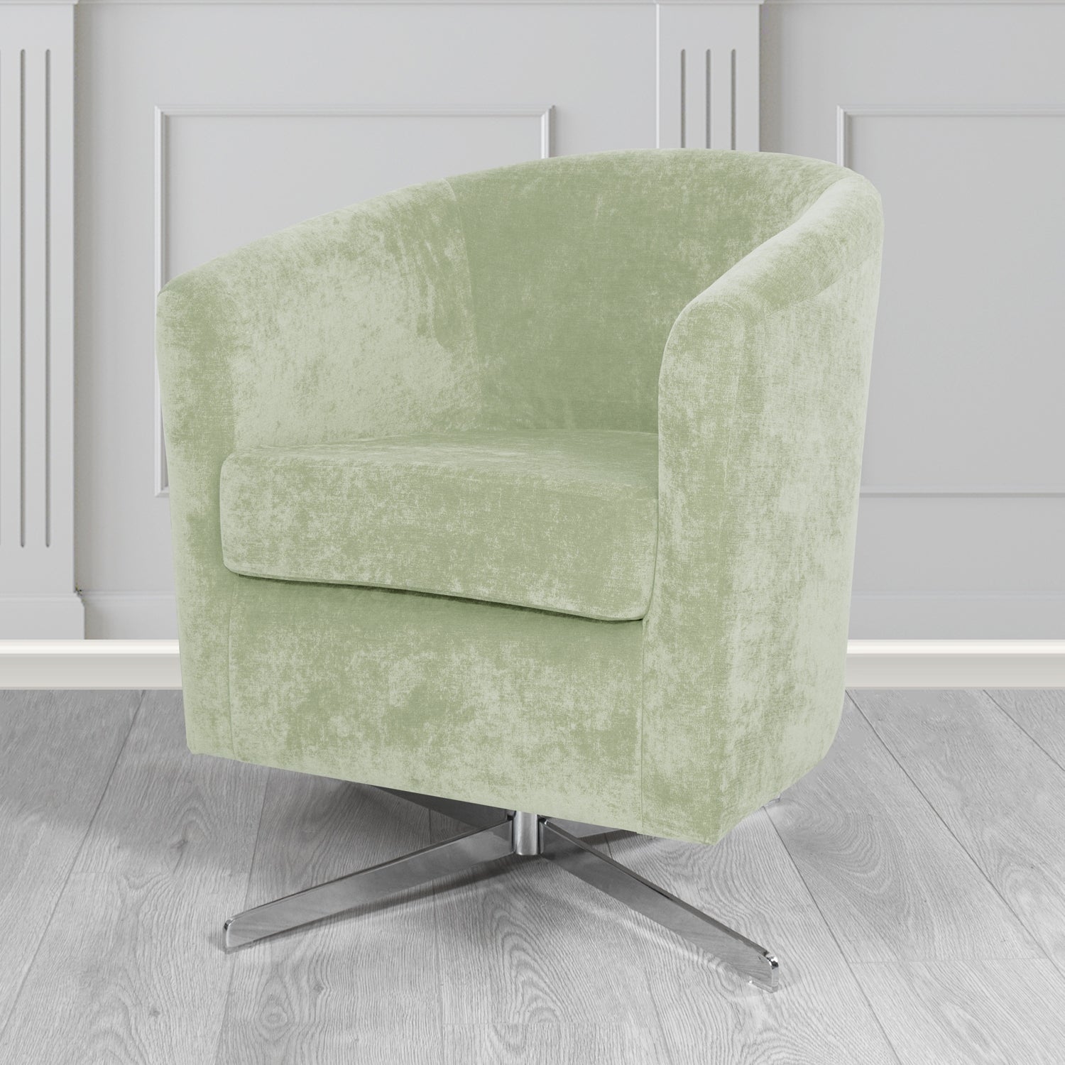 Cannes Swivel Tub Chair in Kirkby Design Fabrics Crush III Crib 5 Velvet Fabric