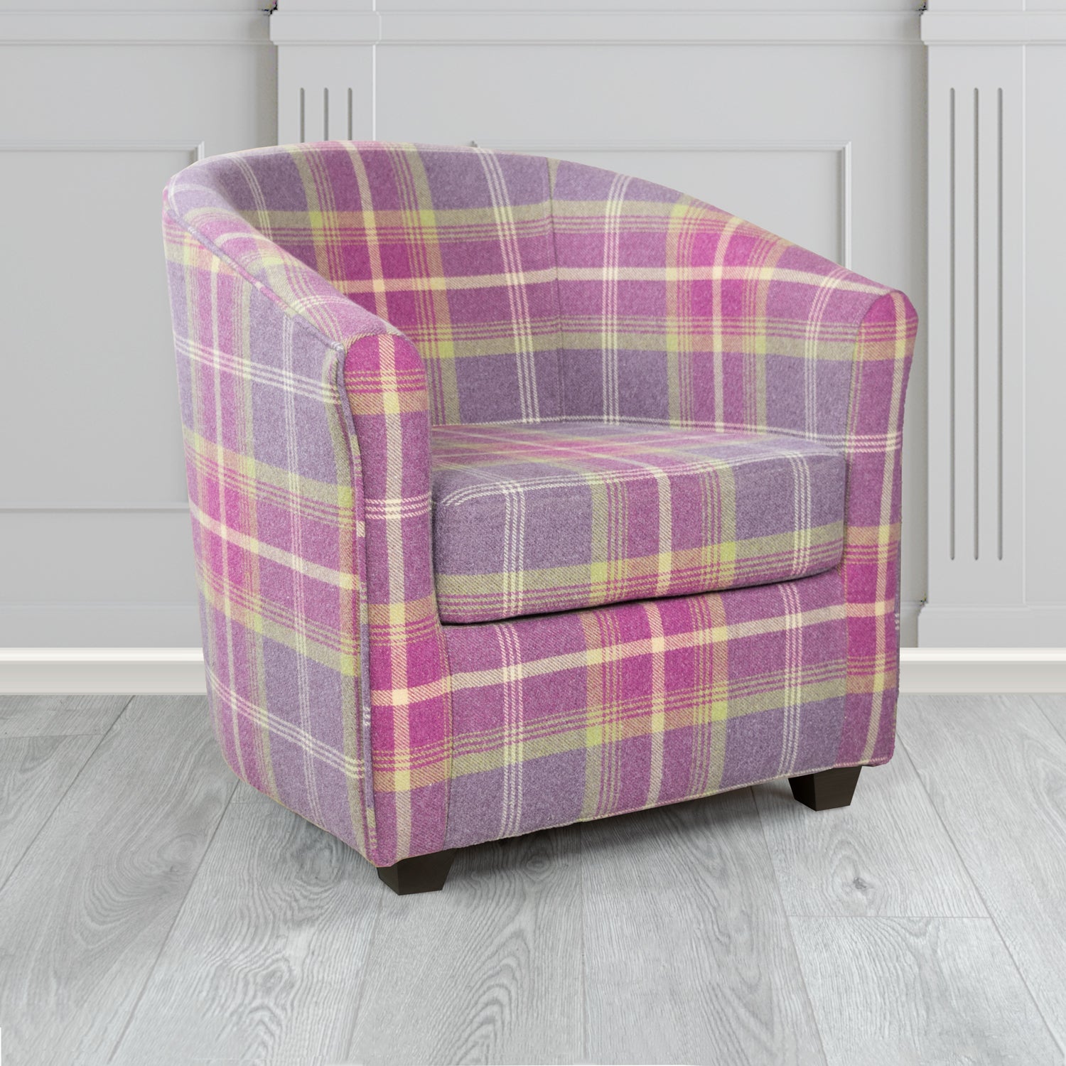 Cannes Tub Chair in Porter and Stone Balmoral Tartan Fabric