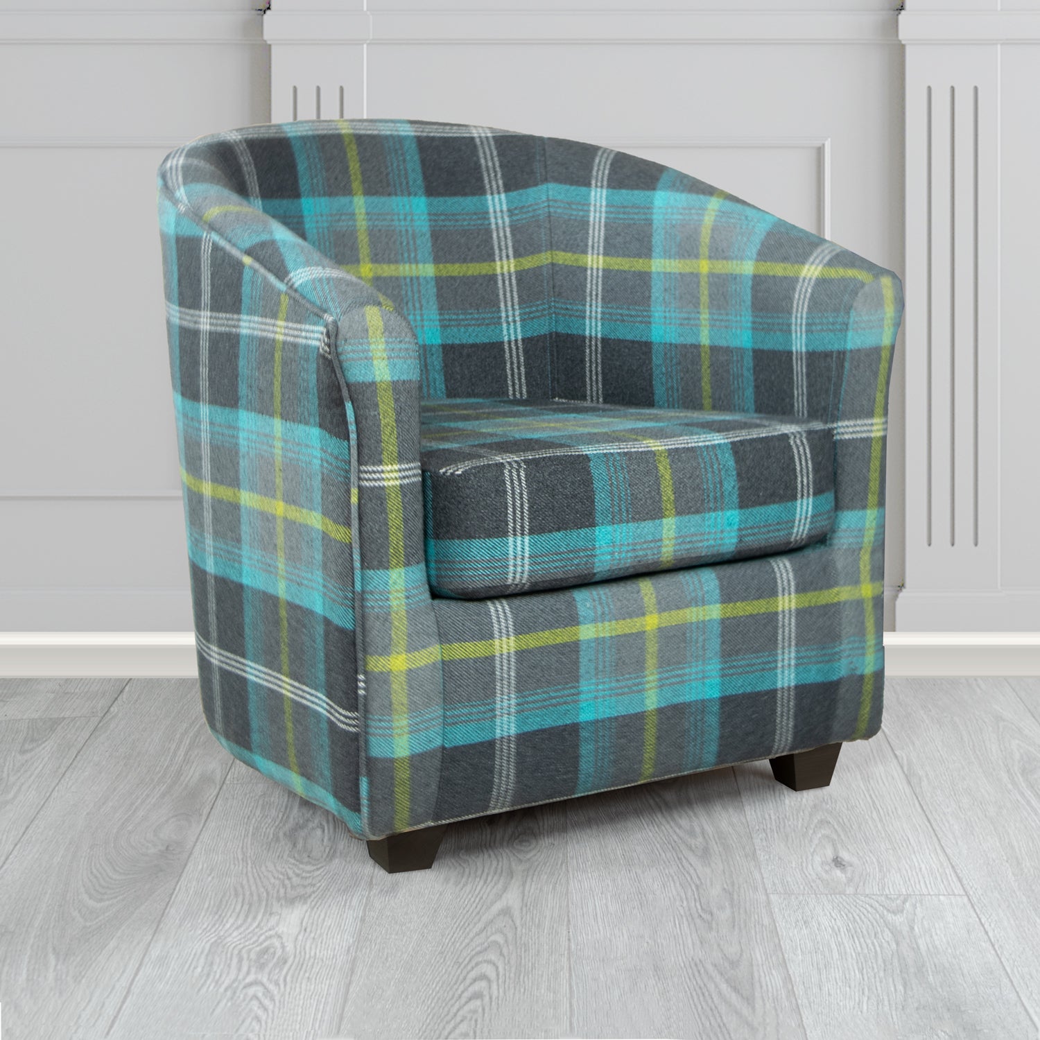Cannes Tub Chair in Porter and Stone Balmoral Tartan Fabric