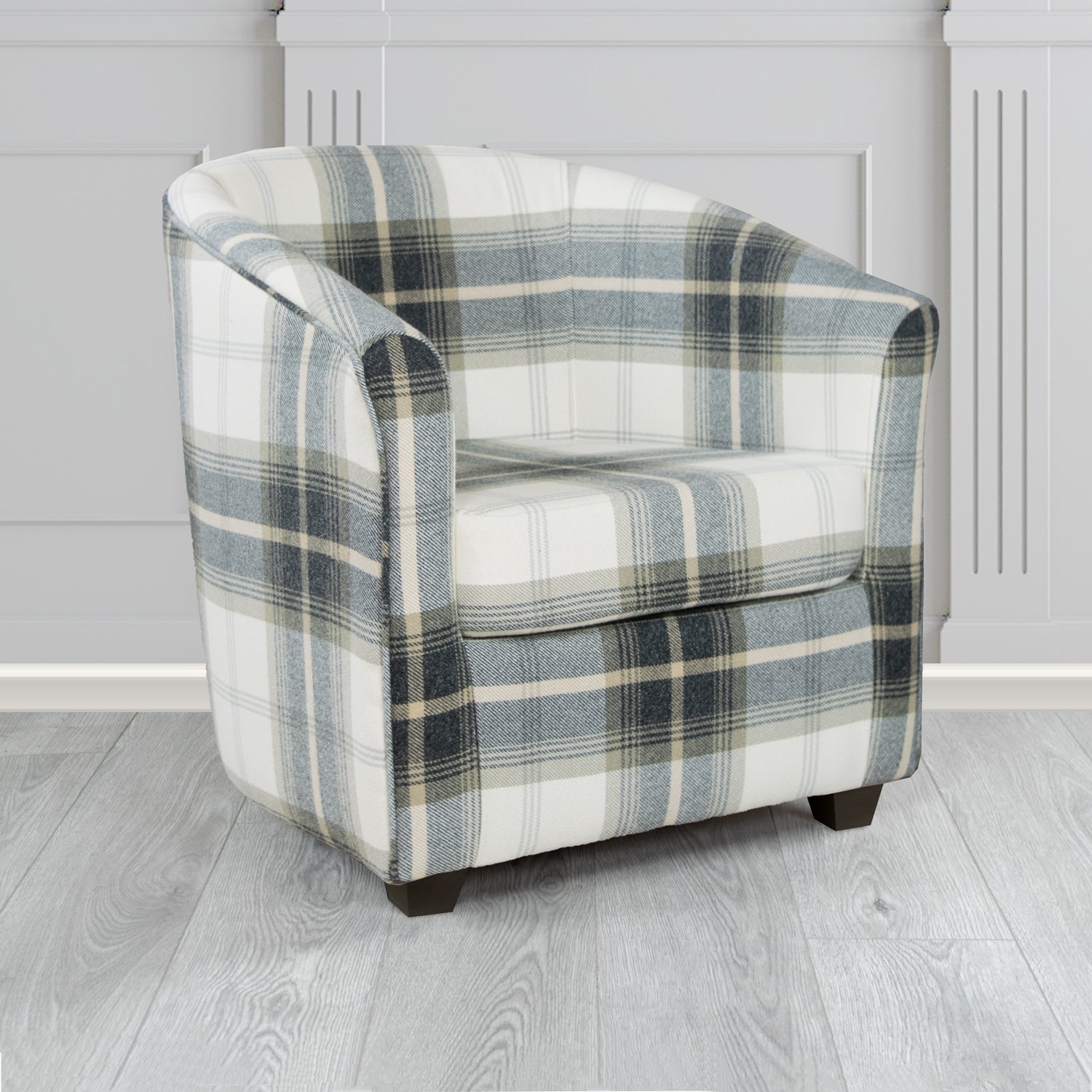 Cannes Tub Chair in Porter and Stone Balmoral Tartan Fabric