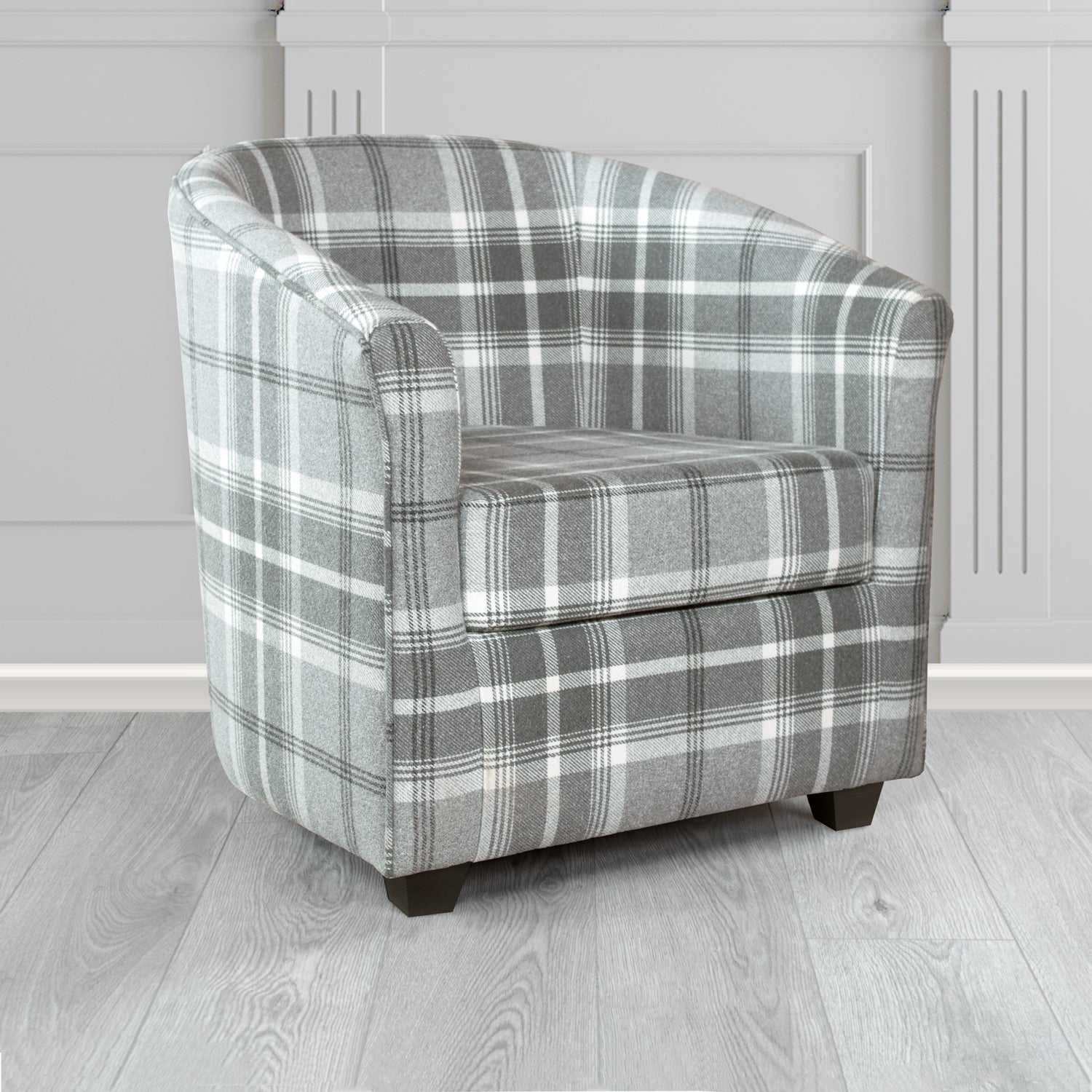 Cannes Tub Chair in Porter and Stone Balmoral Tartan Fabric