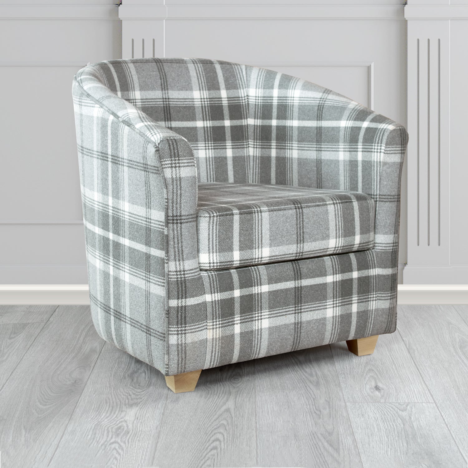 Cannes Tub Chair in Porter and Stone Balmoral Tartan Fabric