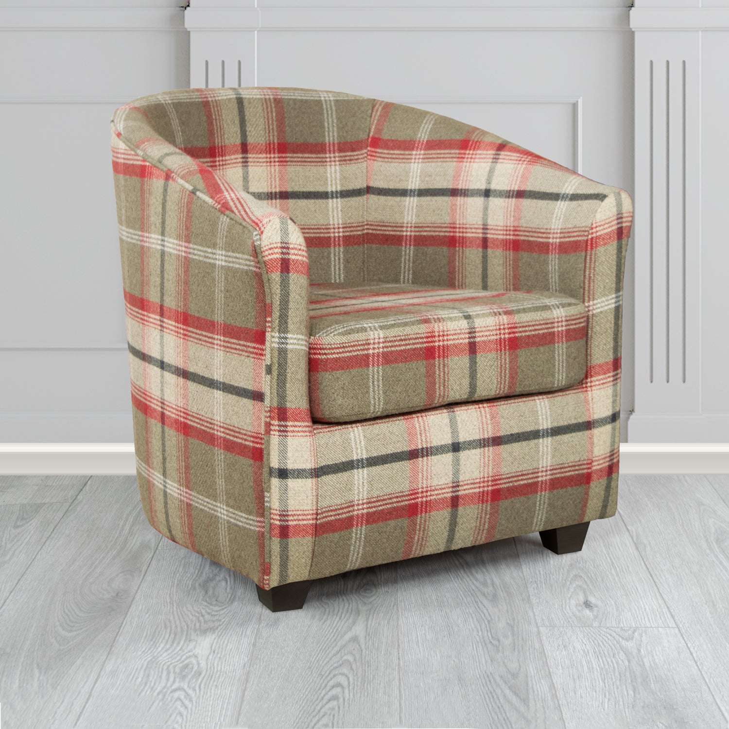 Cannes Tub Chair in Porter and Stone Balmoral Tartan Fabric
