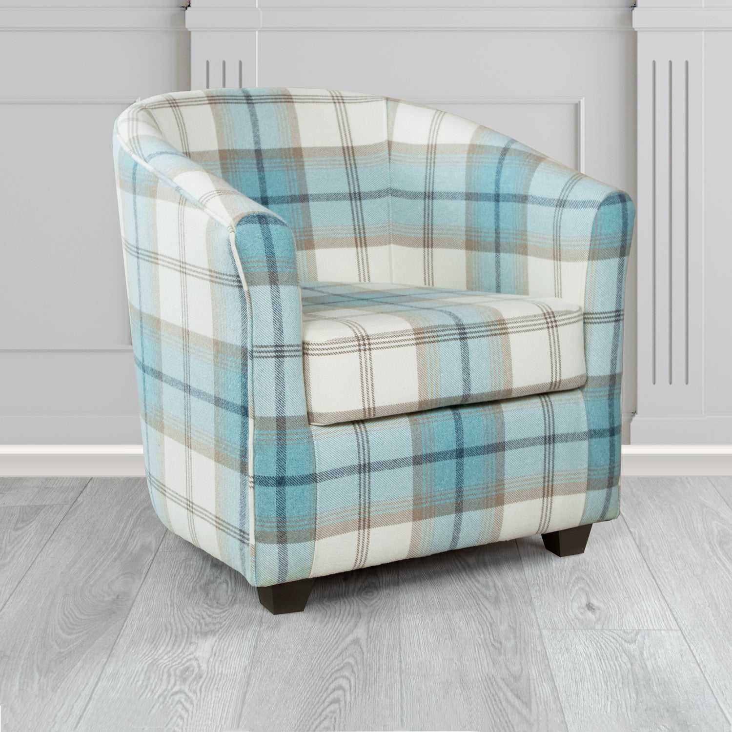 Cannes Tub Chair in Porter and Stone Balmoral Tartan Fabric