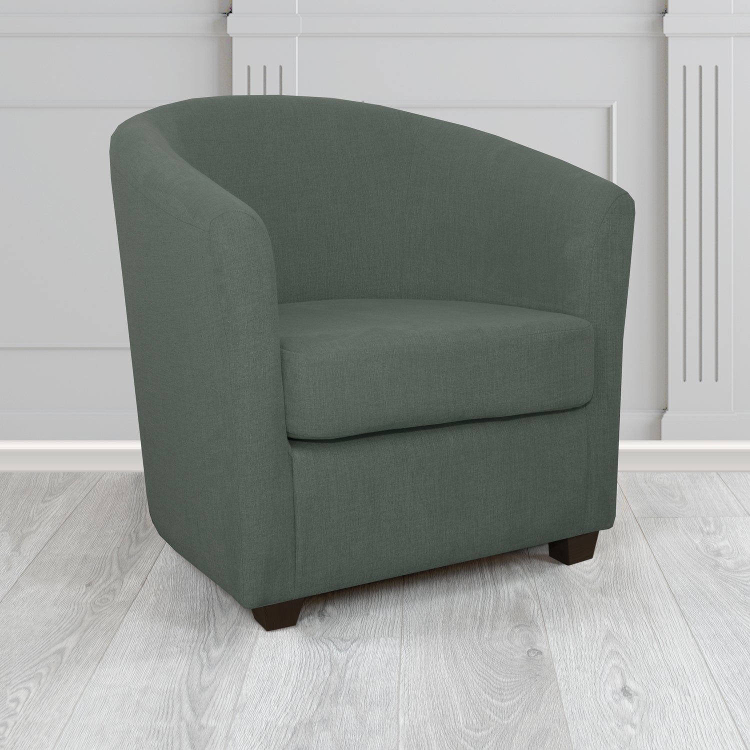 Cannes Tub Chair in Black Edition Enna Crib 5 Plain Textured Fabric