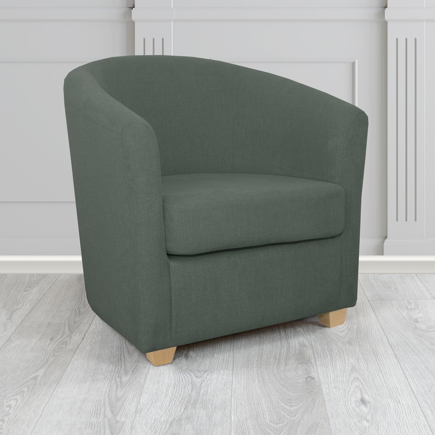 Cannes Tub Chair in Black Edition Enna Crib 5 Plain Textured Fabric