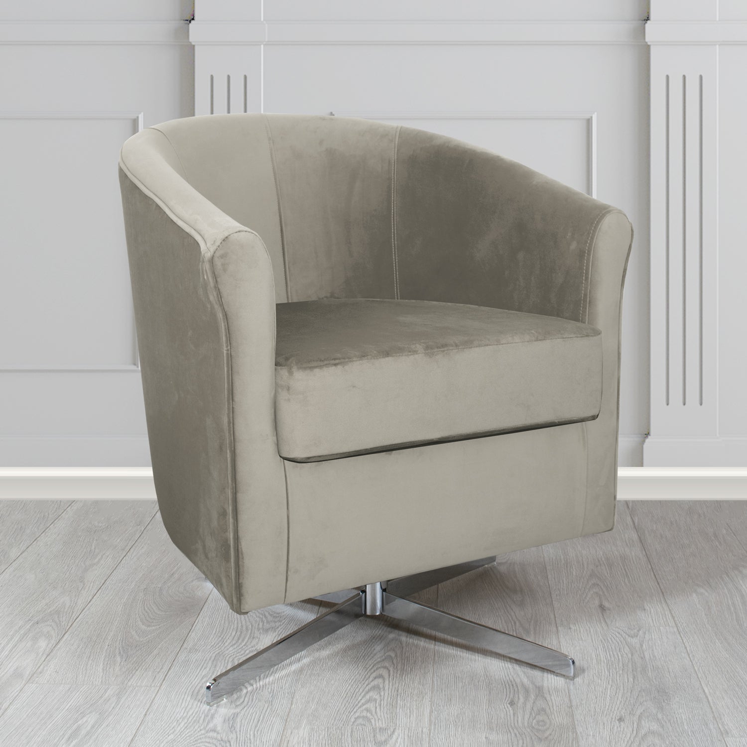 Cannes Swivel Tub Chair in Sekers Fabrics Varna Columbia Crib 5 Velvet Fabric