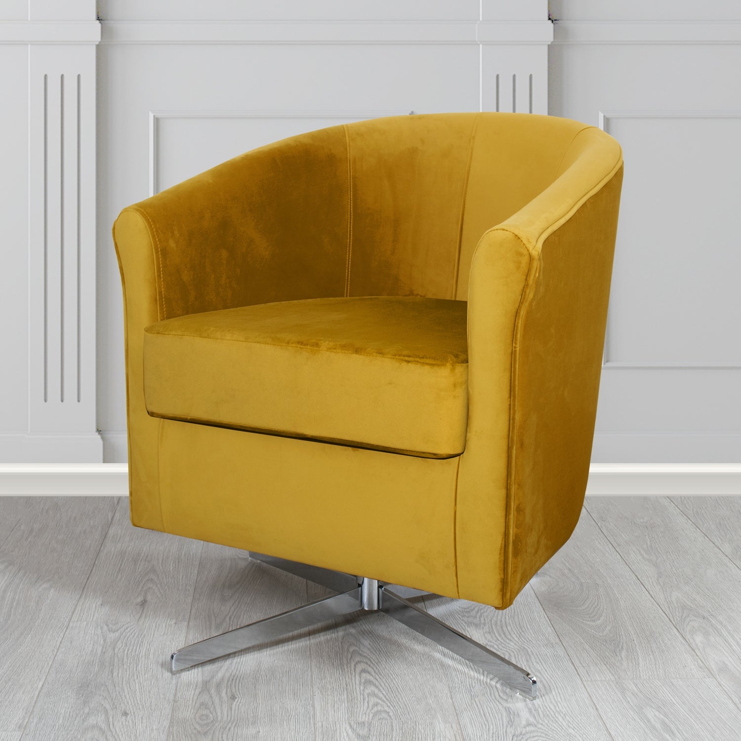 Cannes Swivel Tub Chair in Sekers Fabrics Varna Columbia Crib 5 Velvet Fabric