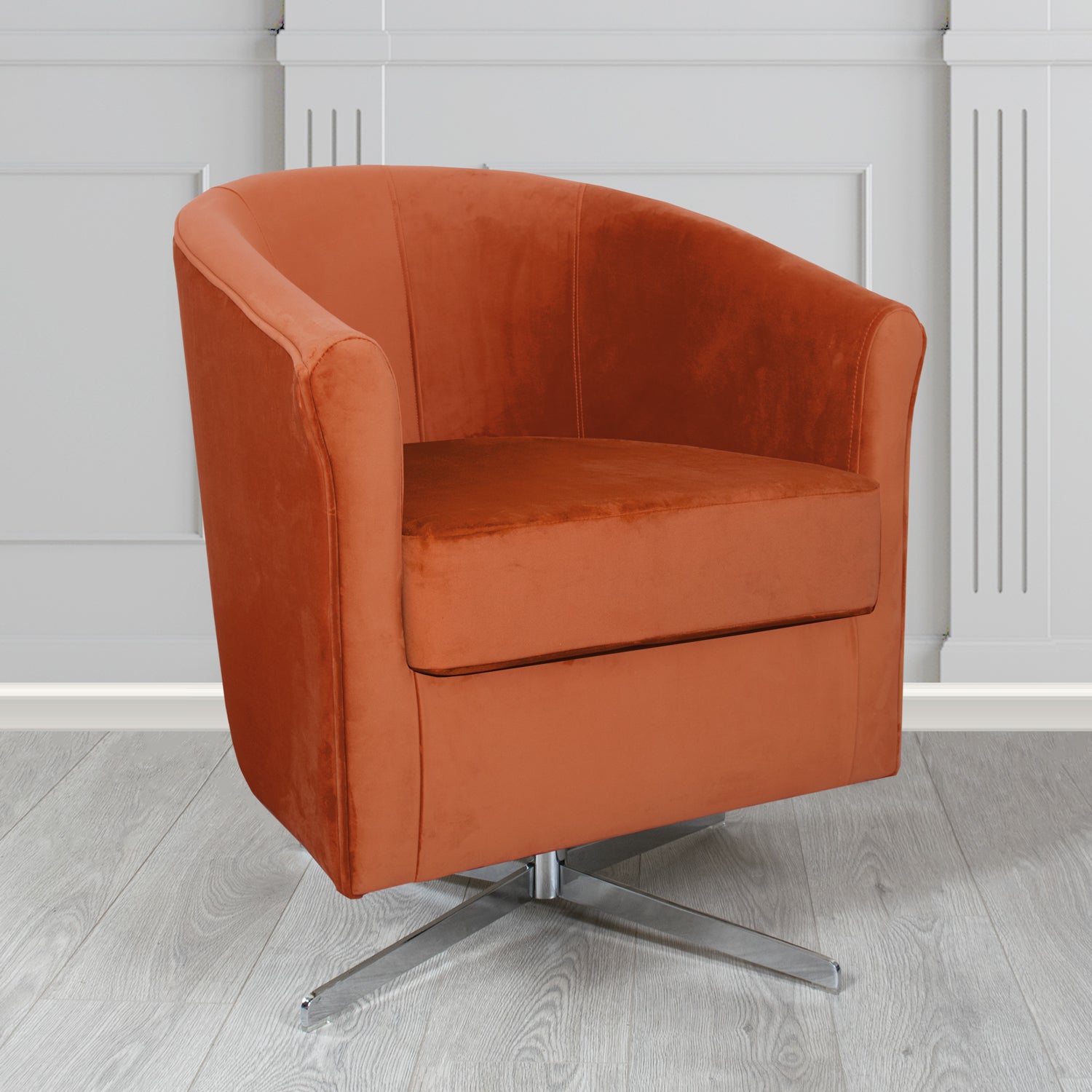 Cannes Swivel Tub Chair in Sekers Fabrics Varna Columbia Crib 5 Velvet Fabric