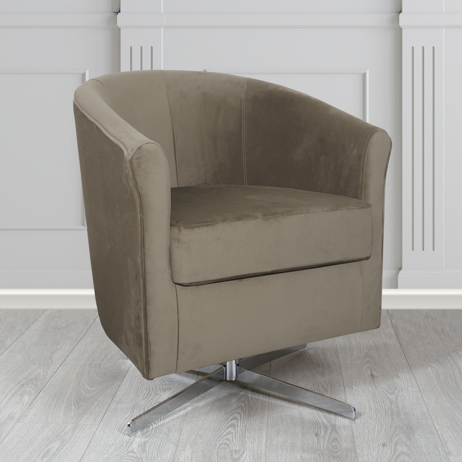 Cannes Swivel Tub Chair in Sekers Fabrics Varna Columbia Crib 5 Velvet Fabric