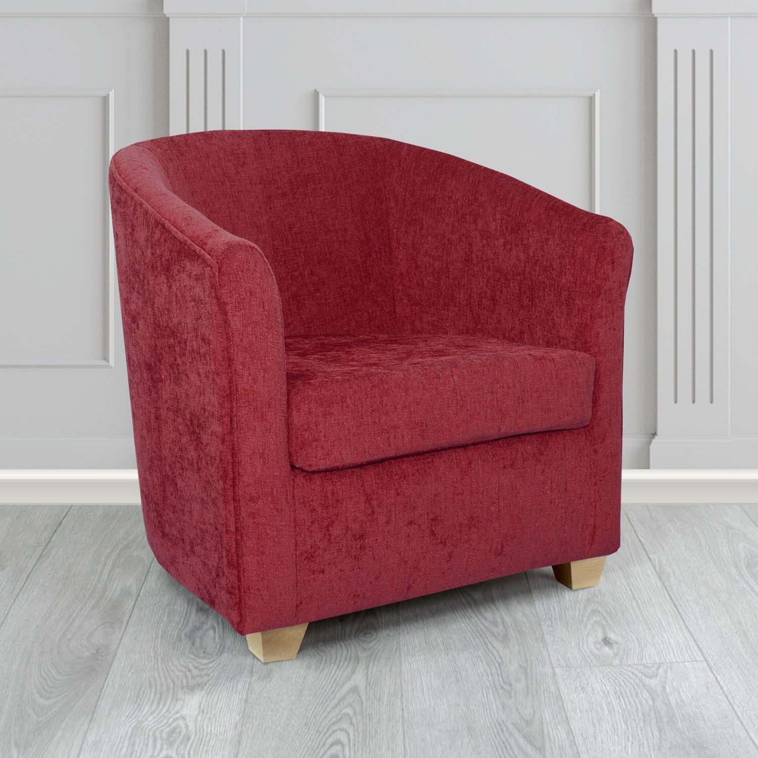 Cannes Tub Chair in Como Crib 5 Plain Chenille Fabric