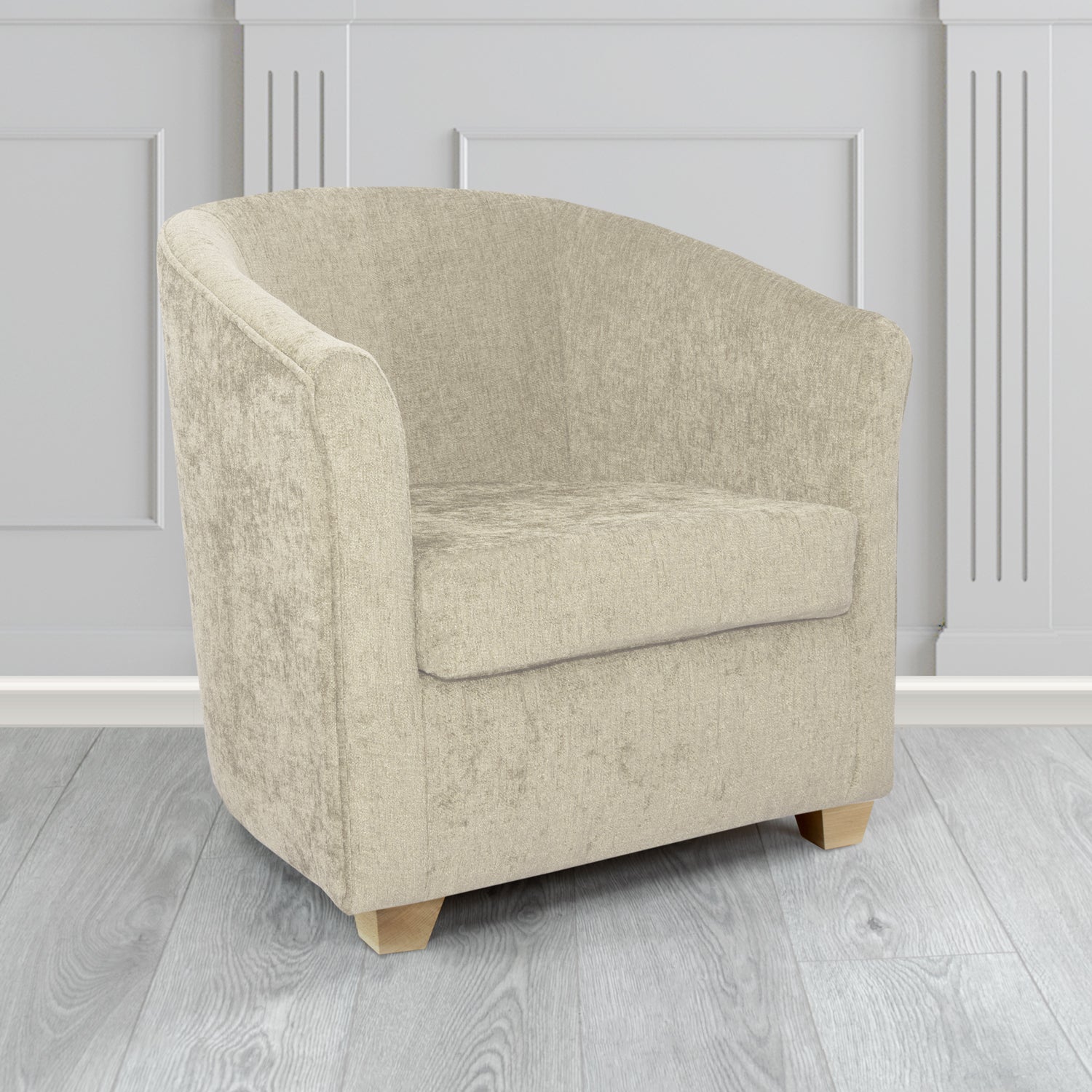 Cannes Tub Chair in Como Crib 5 Plain Chenille Fabric