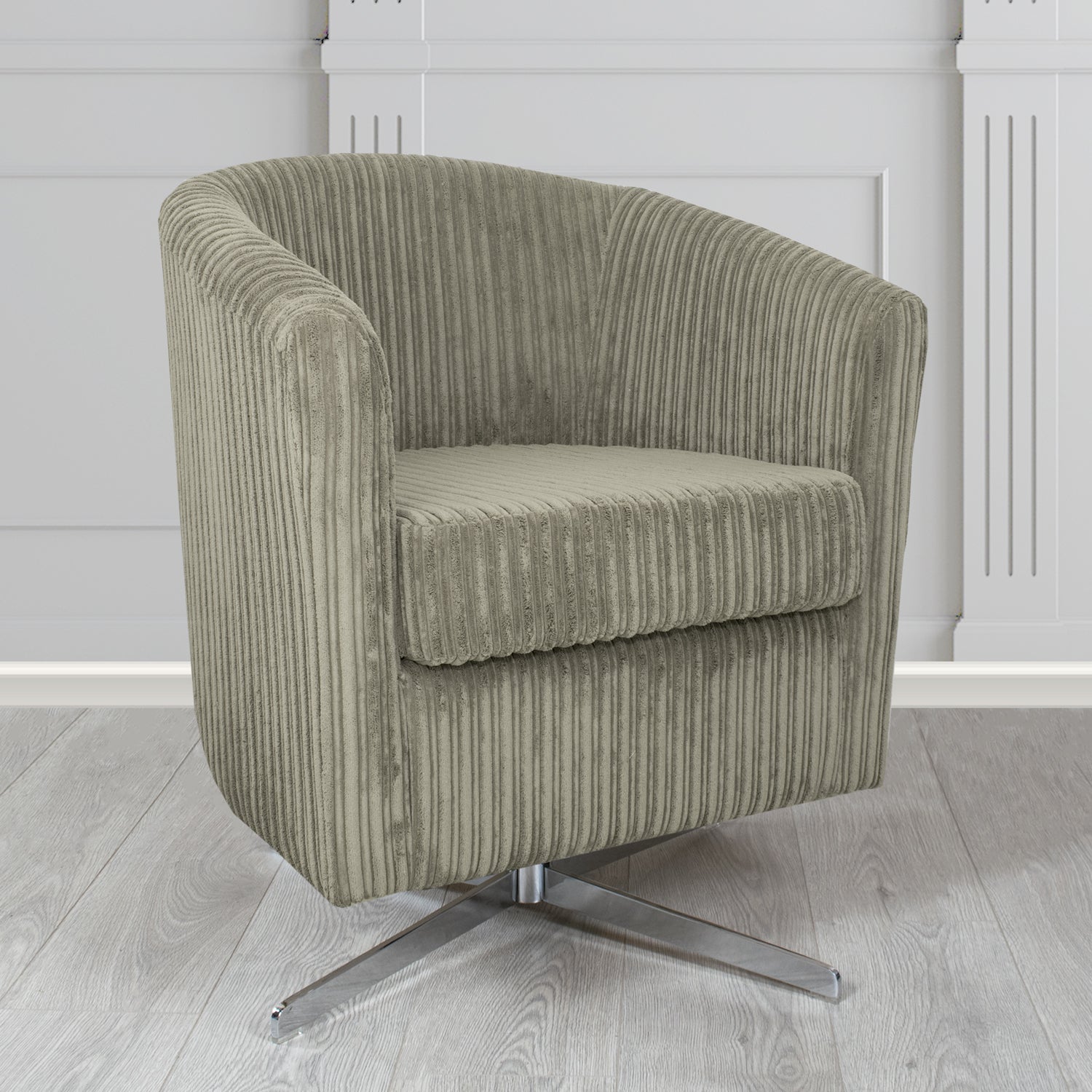 Cannes Swivel Tub Chair in Tubz Conway Plain Textured Fabric
