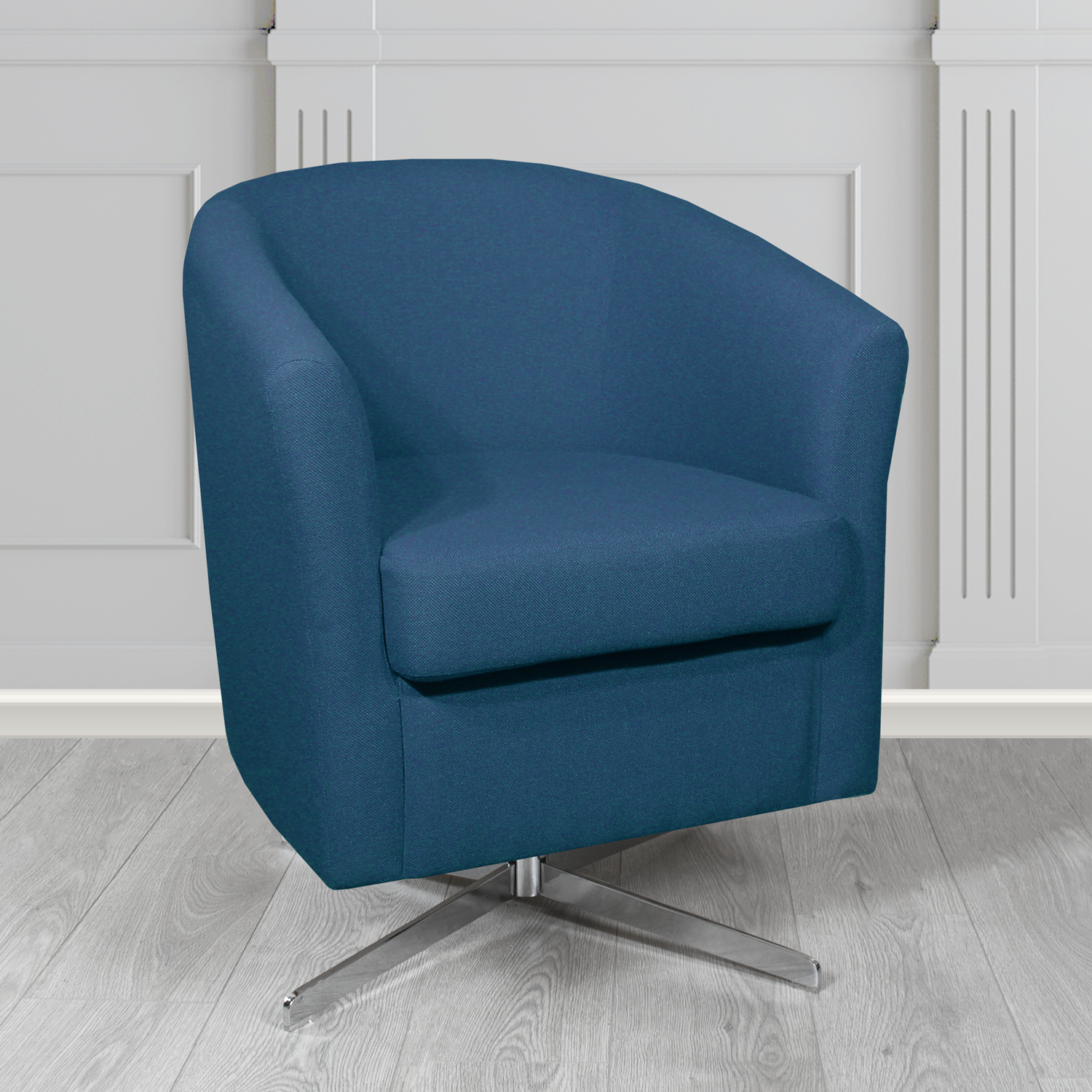 Cannes Swivel Tub Chair in Mainline Plus Crib 5 Fabric