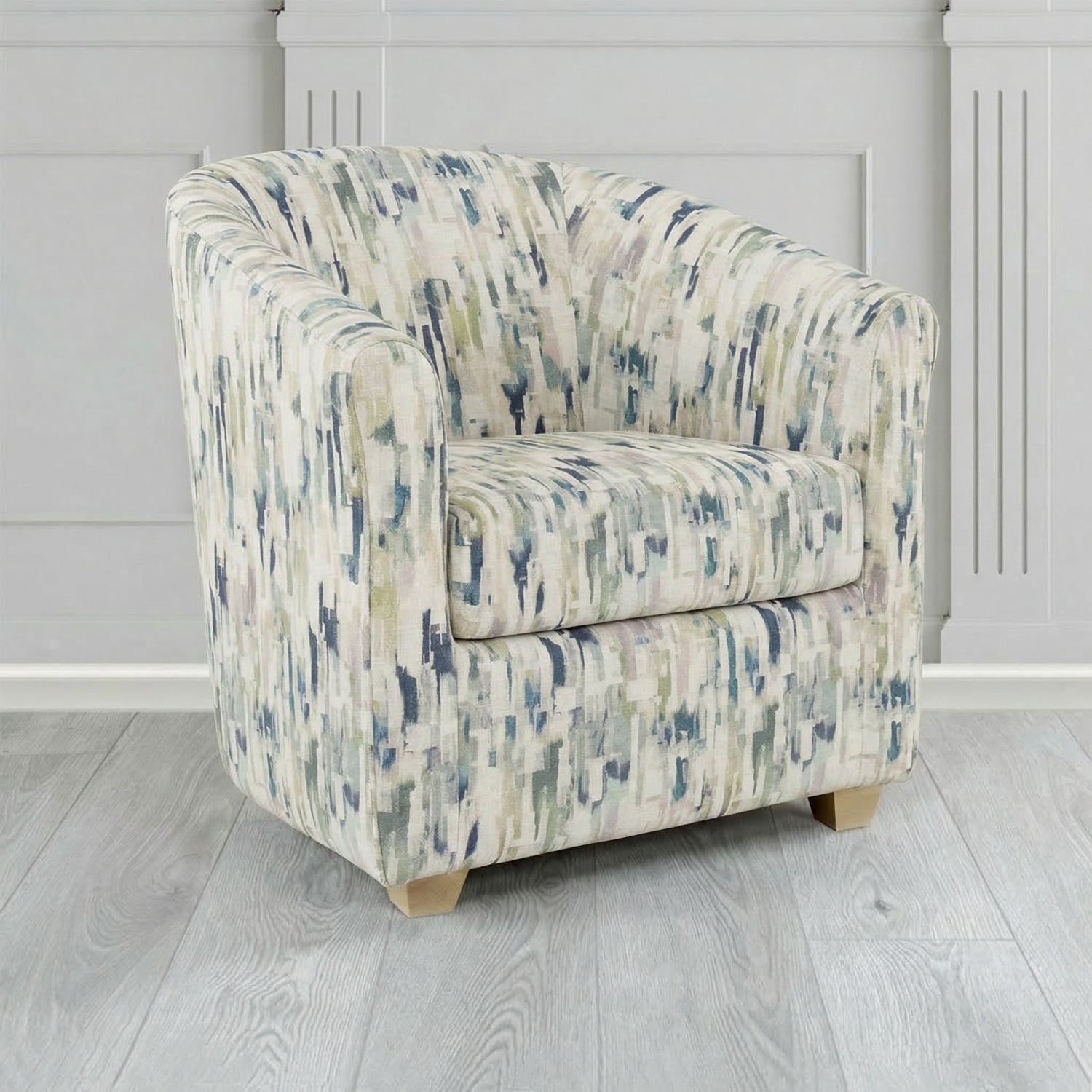 Cannes Tub Chair in Fryett's Aura Abstract Pattern Fabric