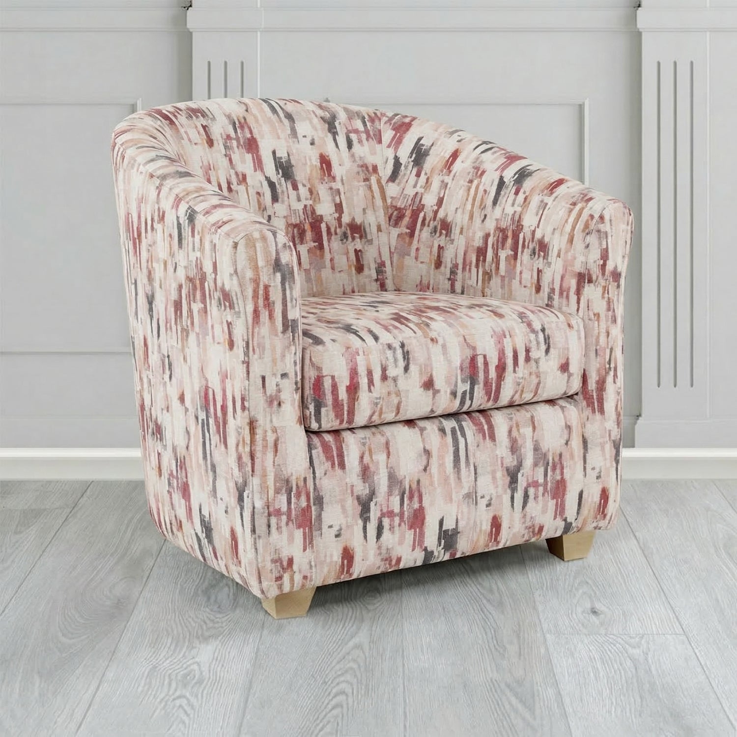 Cannes Tub Chair in Fryett's Aura Abstract Pattern Fabric
