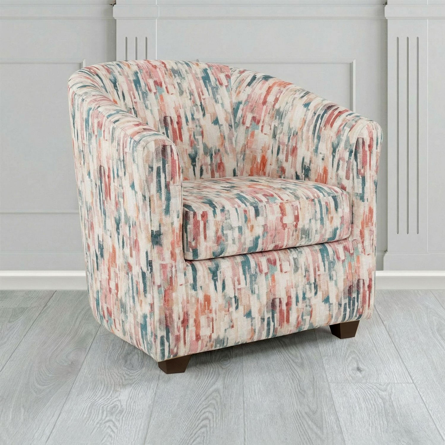 Cannes Tub Chair in Fryett's Aura Abstract Pattern Fabric