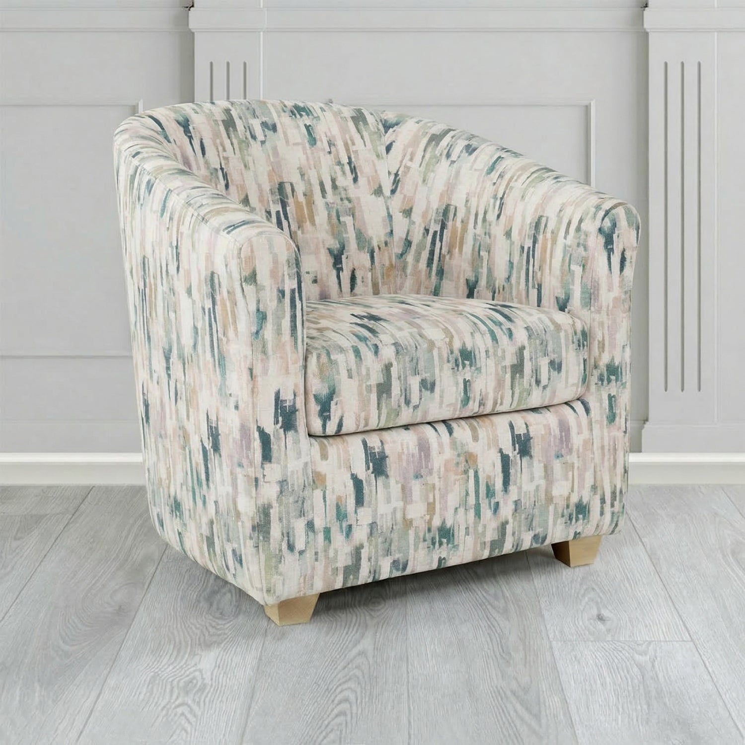 Cannes Tub Chair in Fryett's Aura Abstract Pattern Fabric