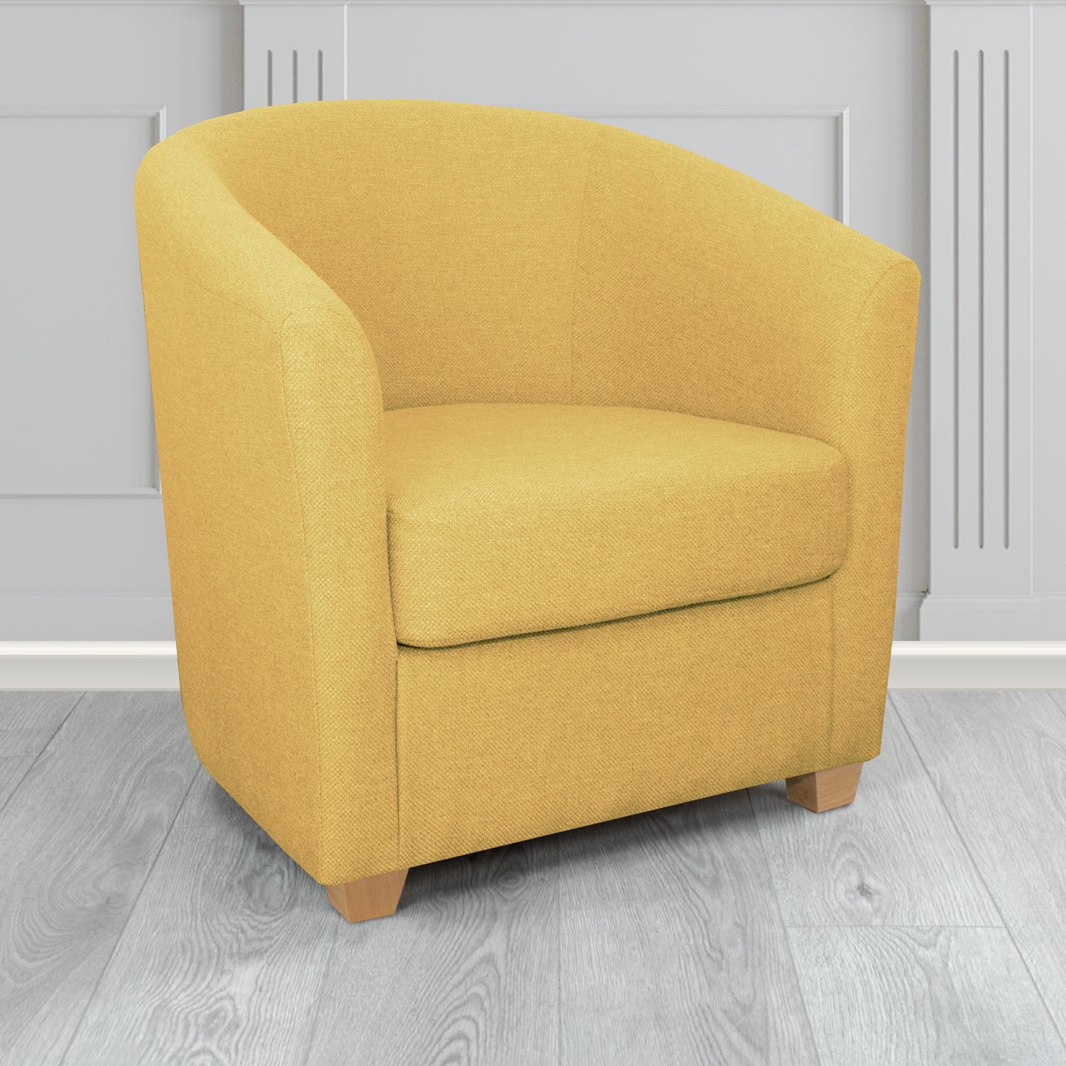 Cannes Tub Chair in Cristina Marrone Garda Plain Flatweave Fabric