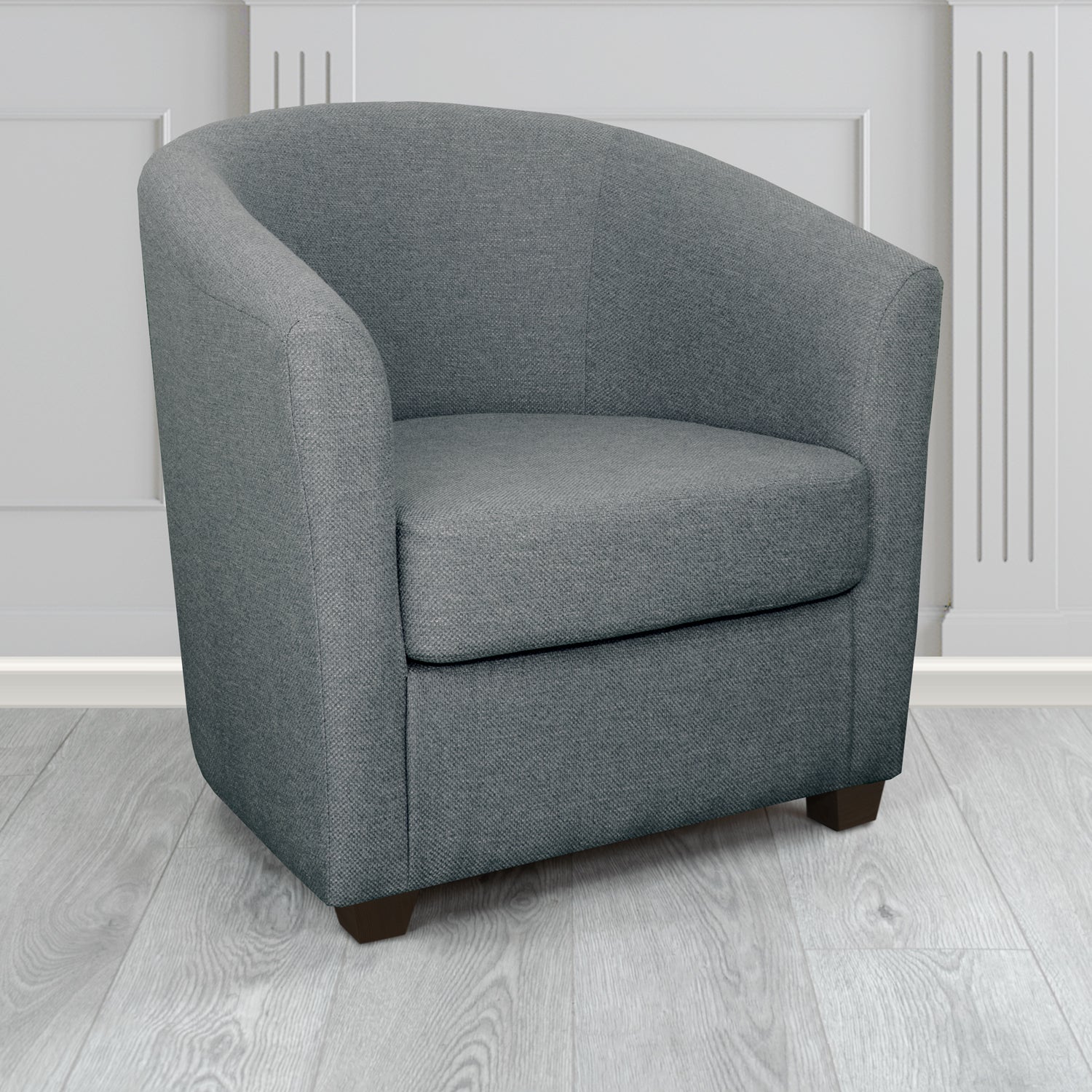 Cannes Tub Chair in Cristina Marrone Garda Plain Flatweave Fabric