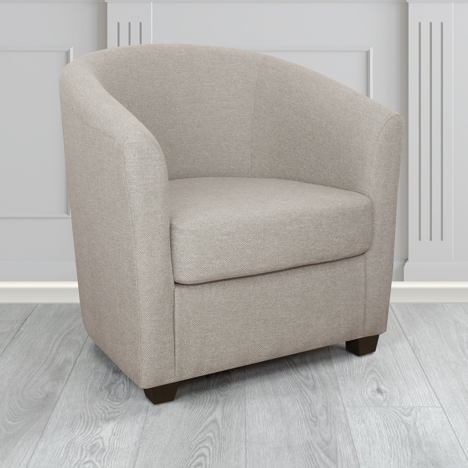 Cannes Tub Chair in Cristina Marrone Garda Plain Flatweave Fabric