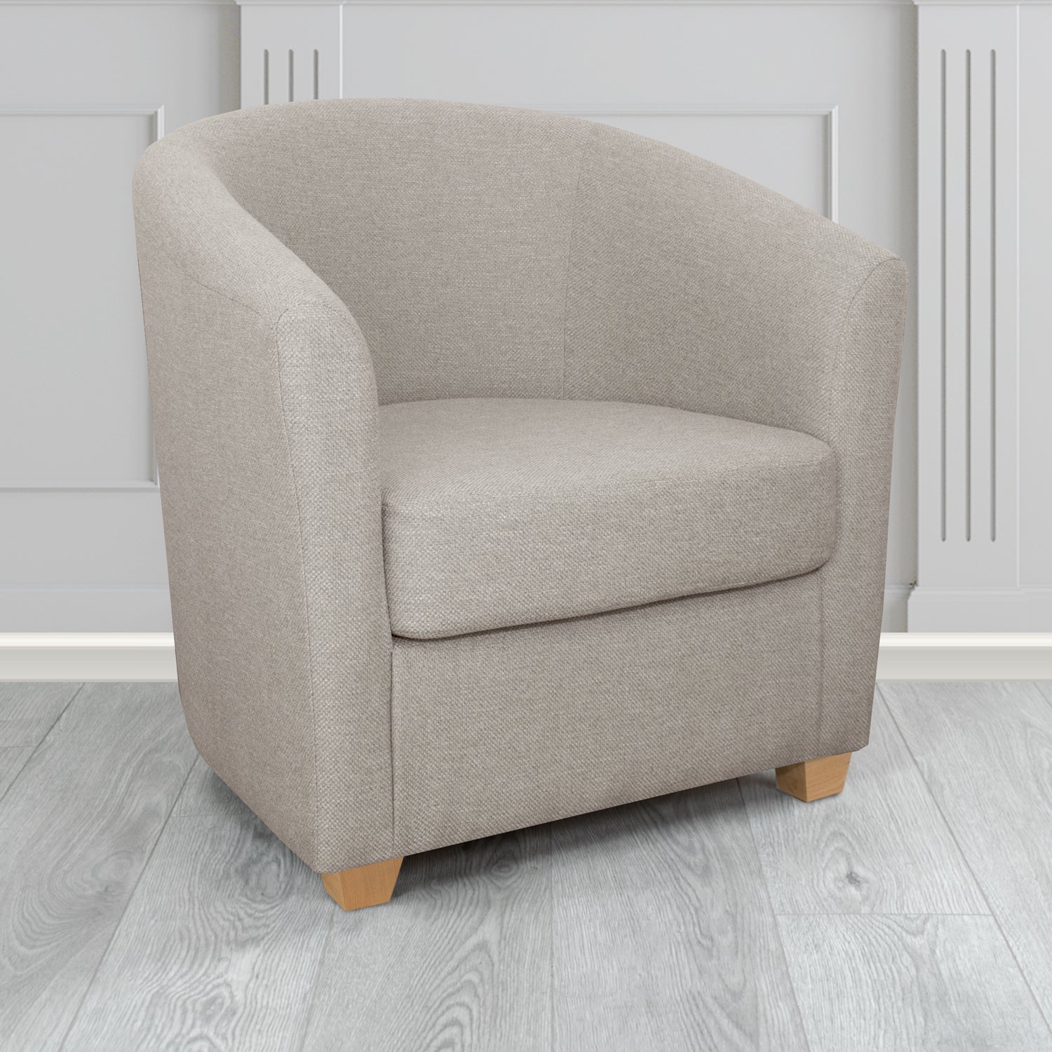 Cannes Tub Chair in Cristina Marrone Garda Plain Flatweave Fabric