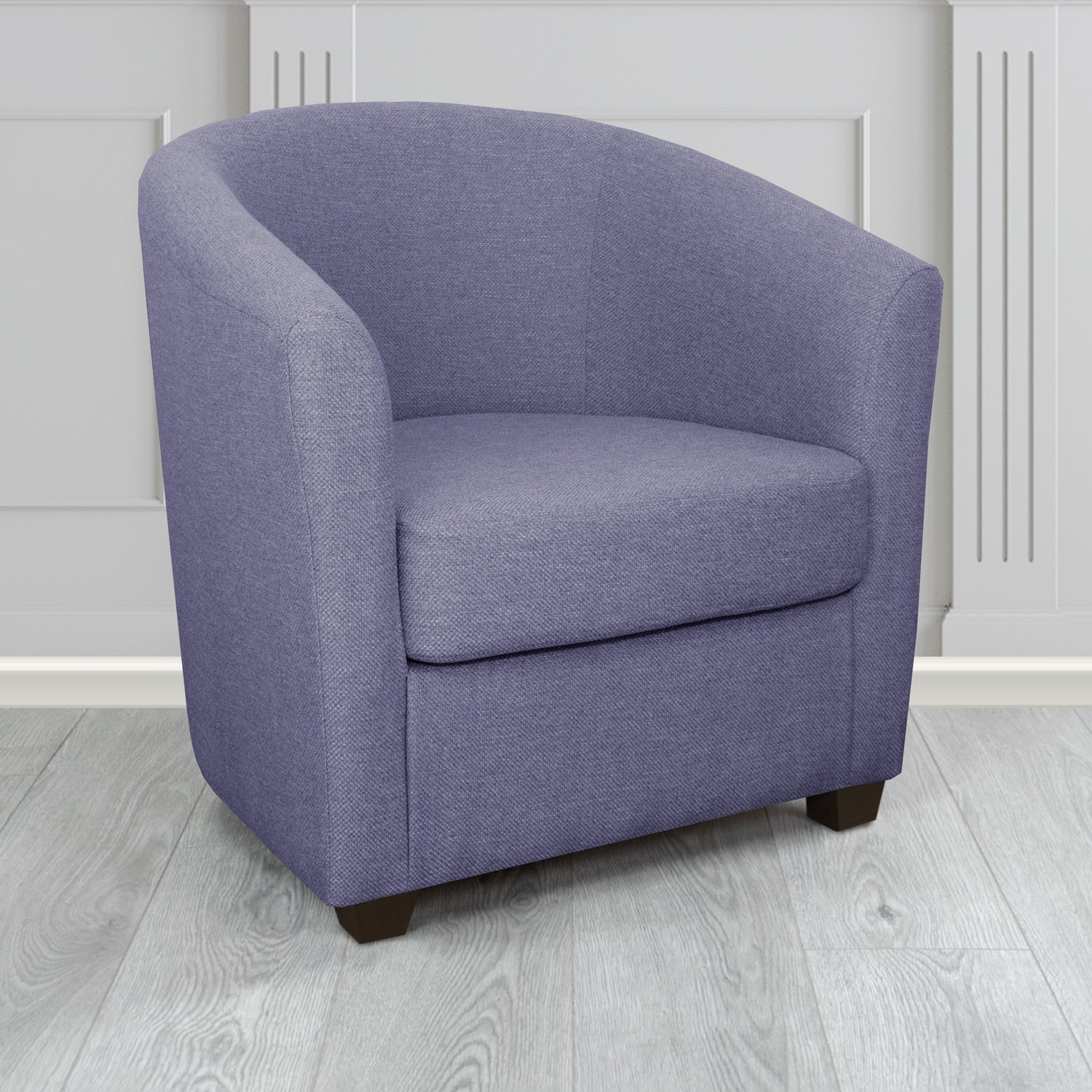 Cannes Tub Chair in Cristina Marrone Garda Plain Flatweave Fabric