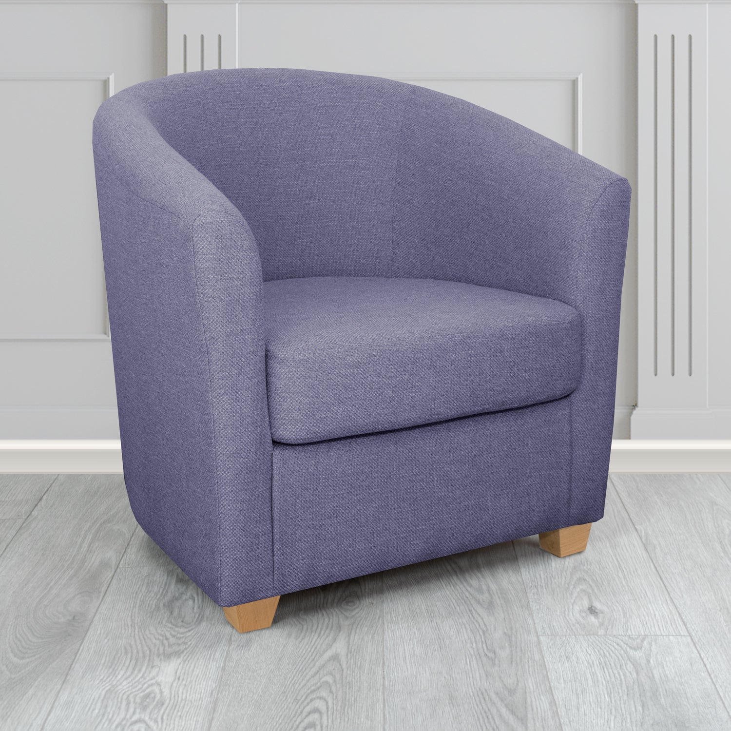 Cannes Tub Chair in Cristina Marrone Garda Plain Flatweave Fabric