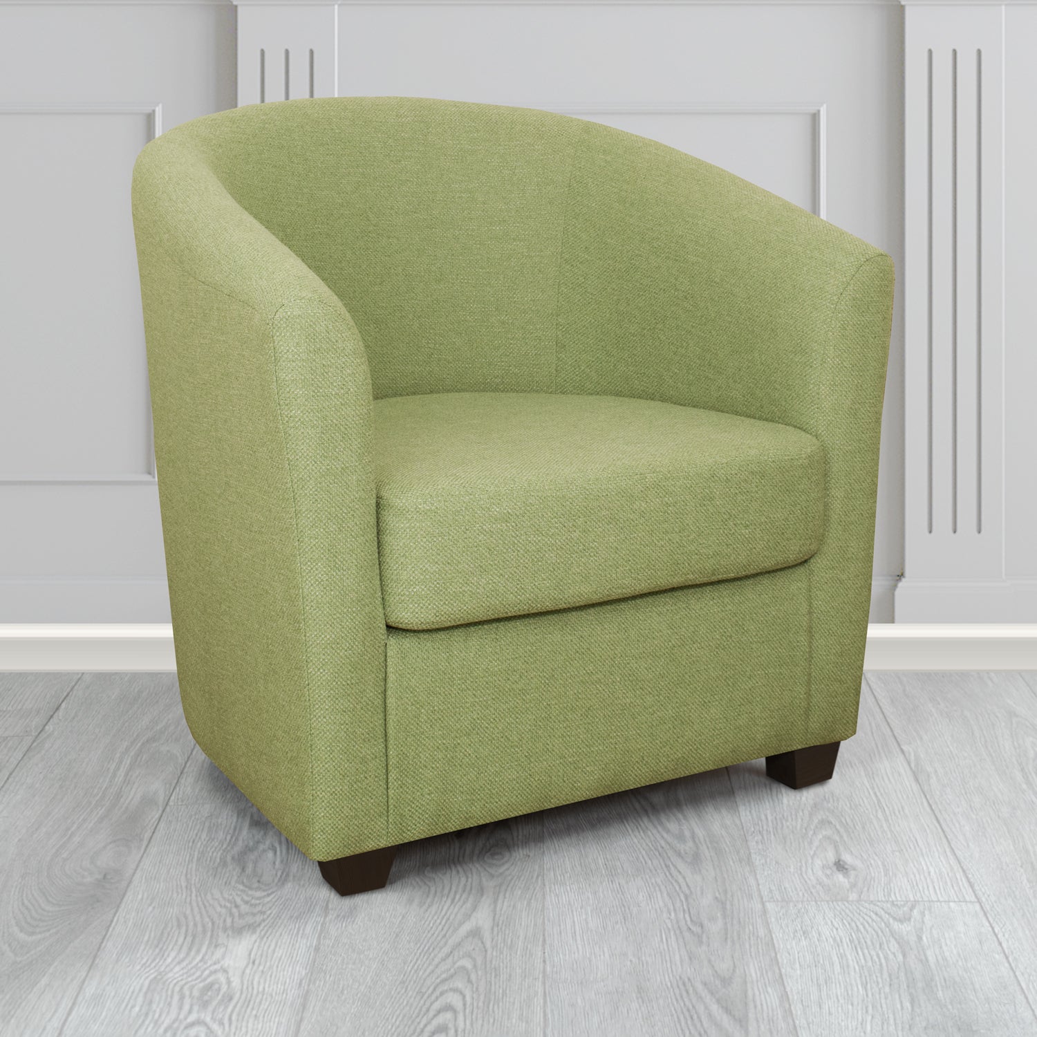 Cannes Tub Chair in Cristina Marrone Garda Plain Flatweave Fabric