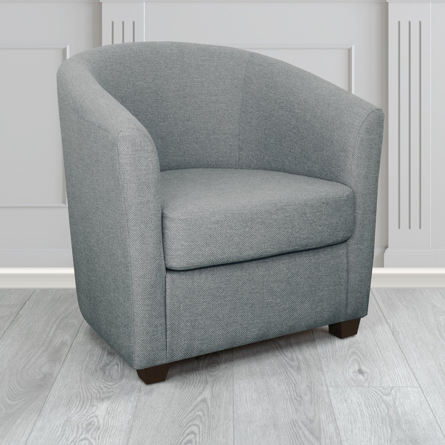 Cannes Tub Chair in Cristina Marrone Garda Plain Flatweave Fabric
