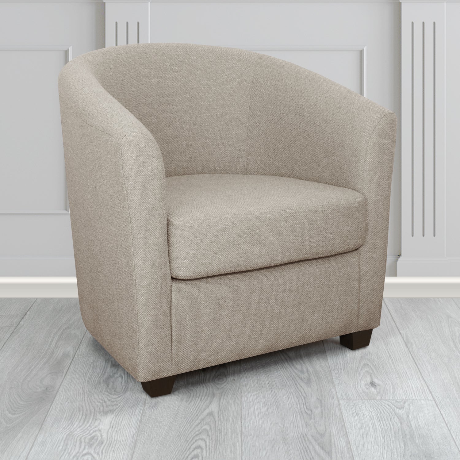 Cannes Tub Chair in Cristina Marrone Garda Plain Flatweave Fabric