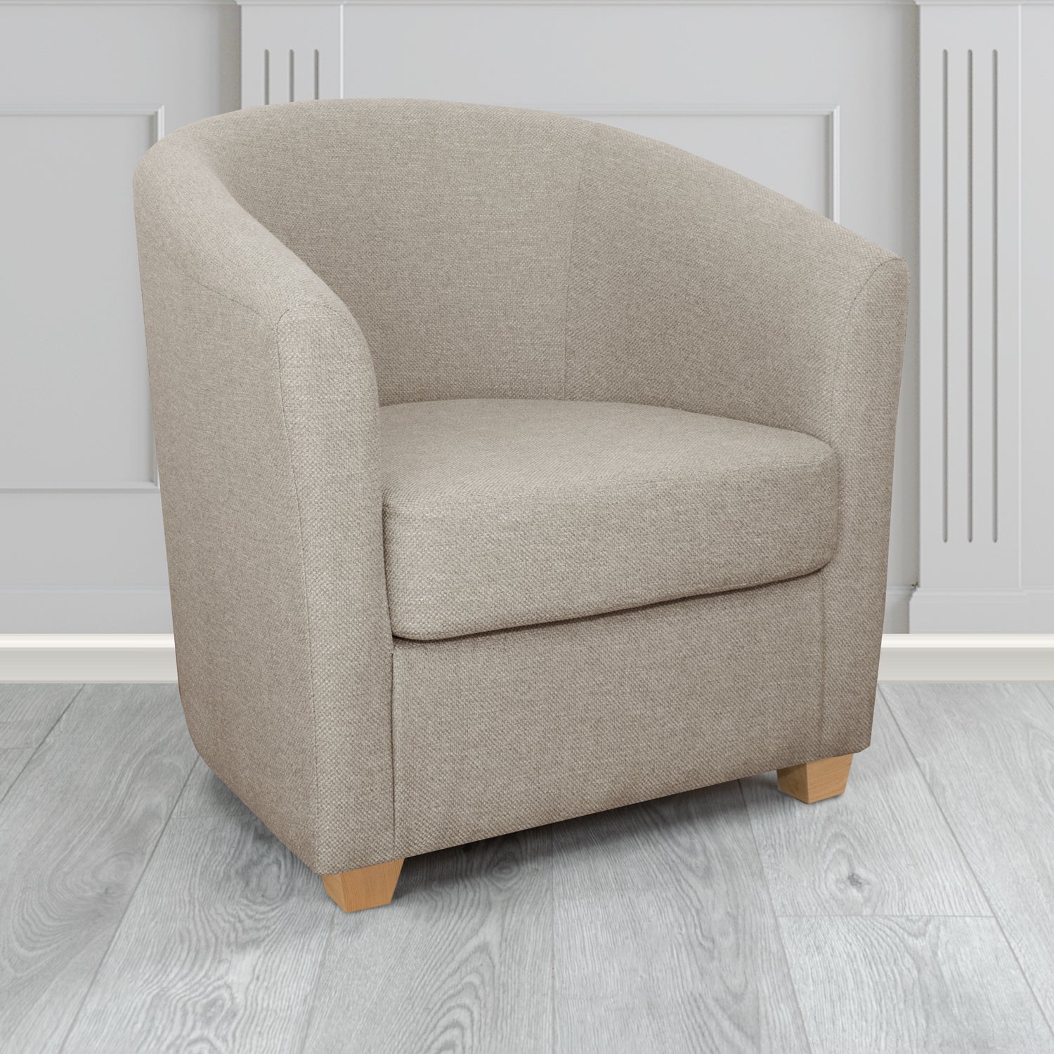 Cannes Tub Chair in Cristina Marrone Garda Plain Flatweave Fabric