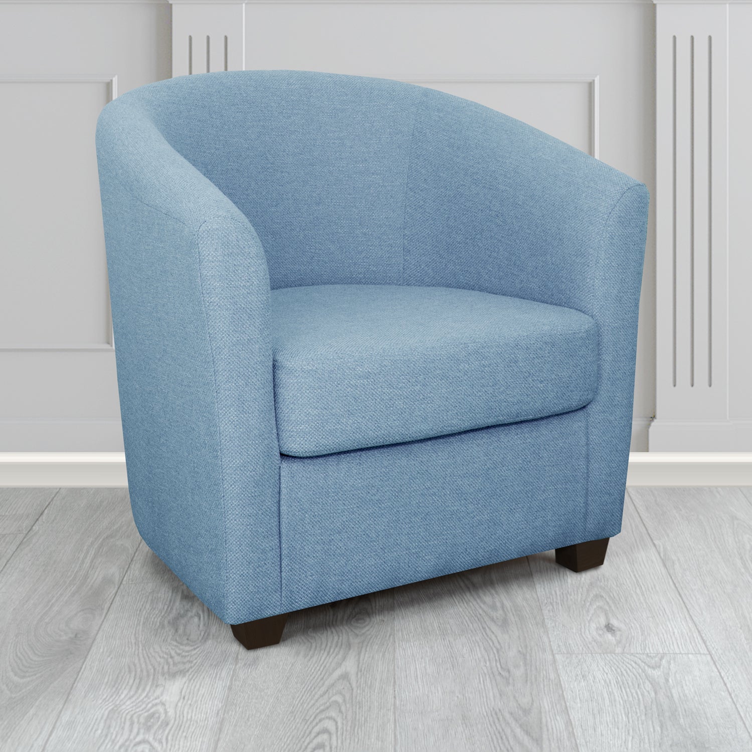 Cannes Tub Chair in Cristina Marrone Garda Plain Flatweave Fabric