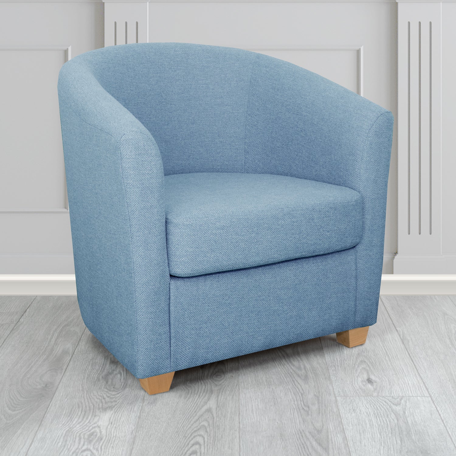Cannes Tub Chair in Cristina Marrone Garda Plain Flatweave Fabric