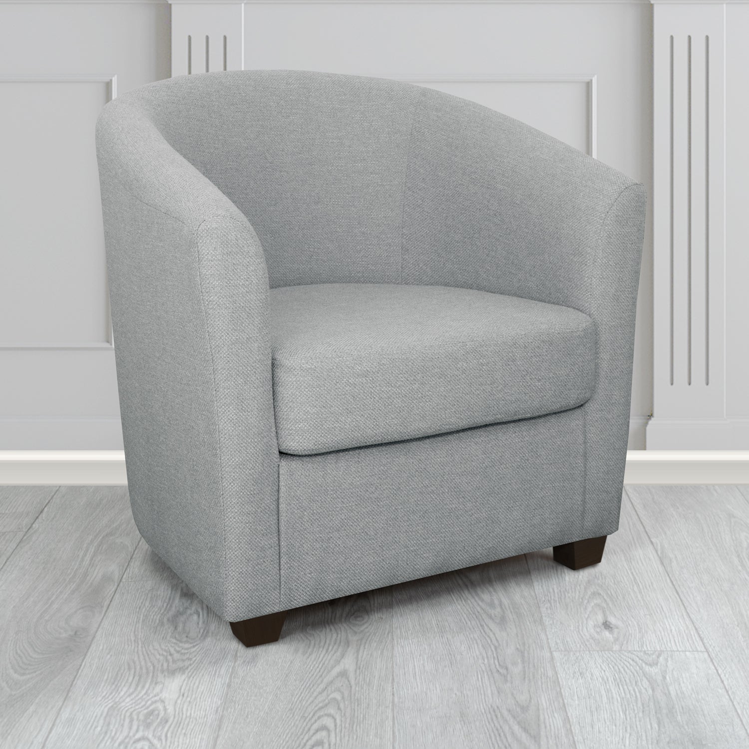 Cannes Tub Chair in Cristina Marrone Garda Plain Flatweave Fabric
