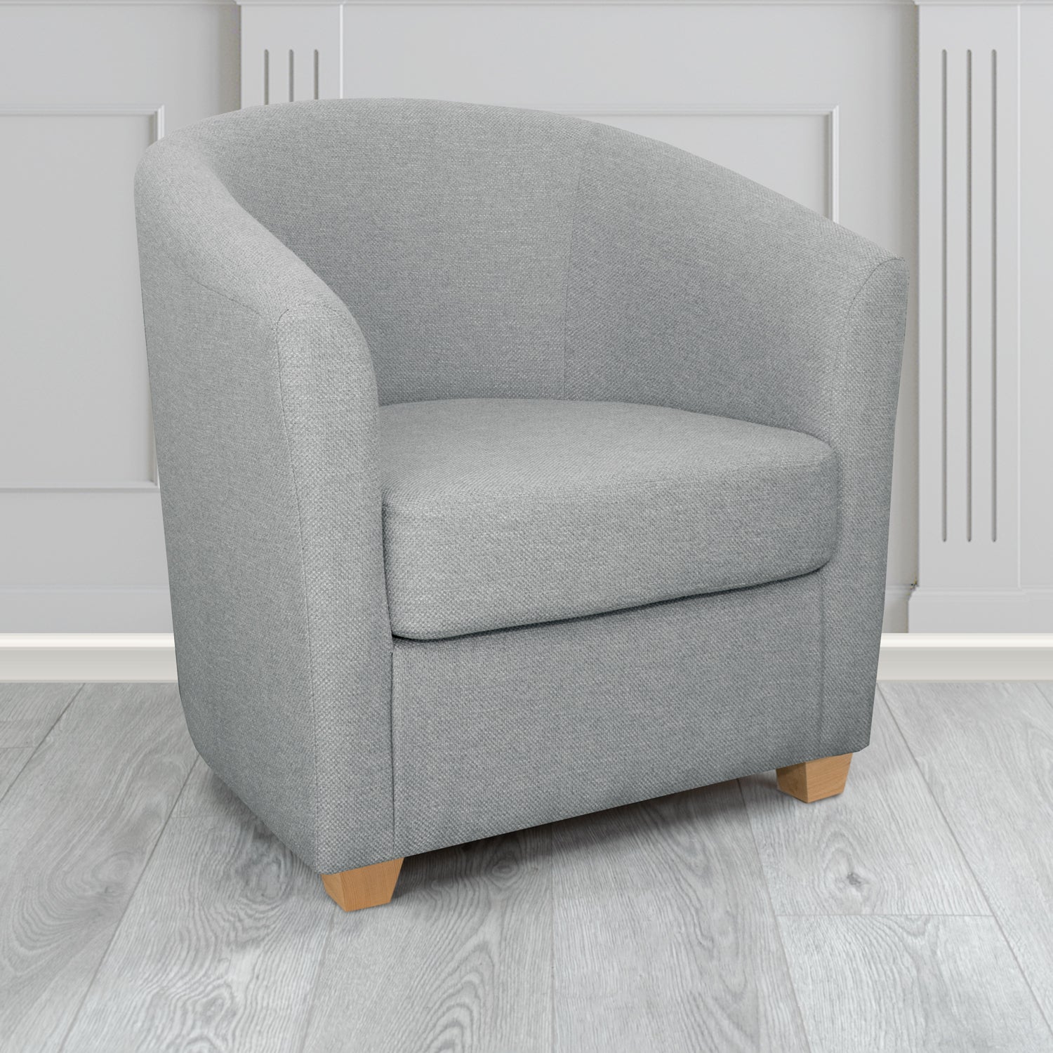 Cannes Tub Chair in Cristina Marrone Garda Plain Flatweave Fabric