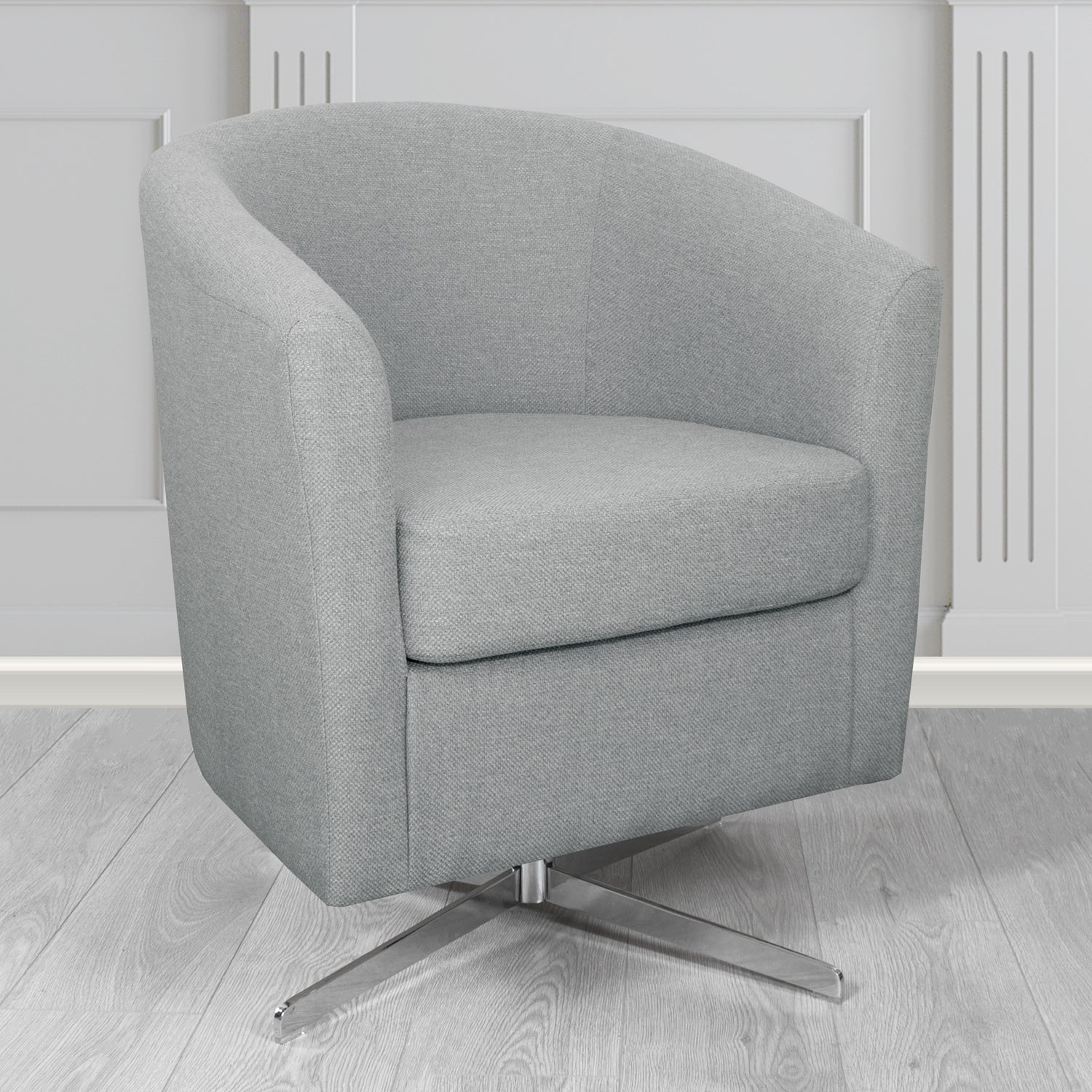 Cannes Swivel Tub Chair in Garda Plain Flatweave Fabric