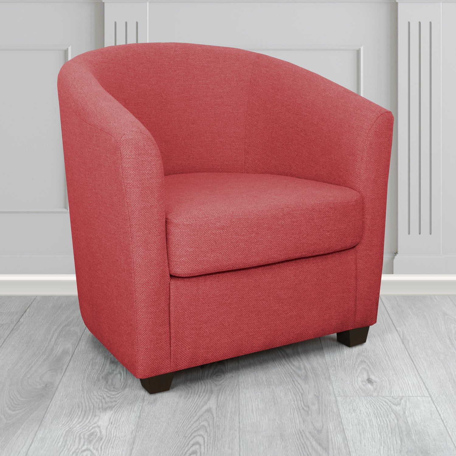 Cannes Tub Chair in Cristina Marrone Garda Plain Flatweave Fabric