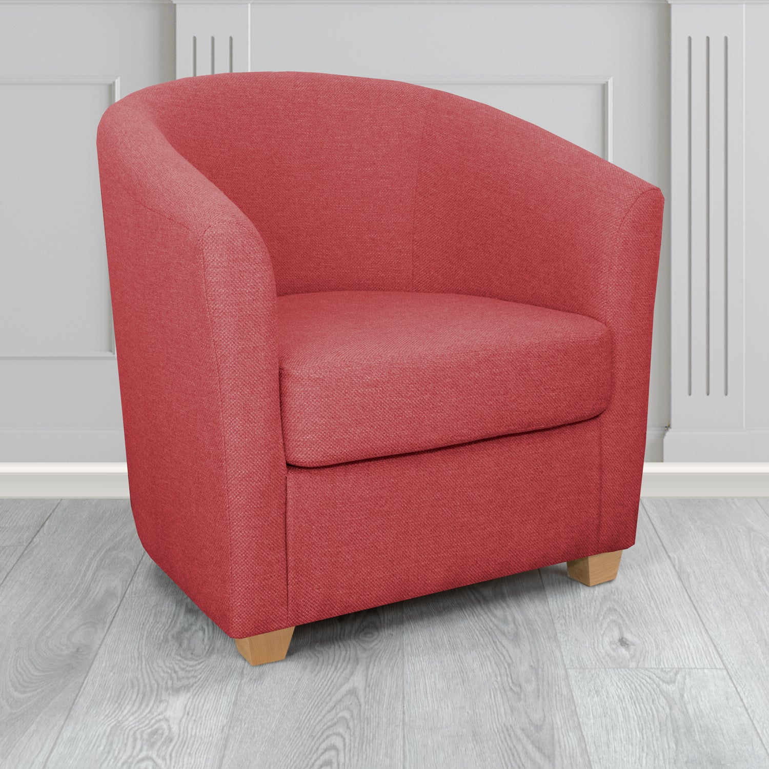 Cannes Tub Chair in Cristina Marrone Garda Plain Flatweave Fabric