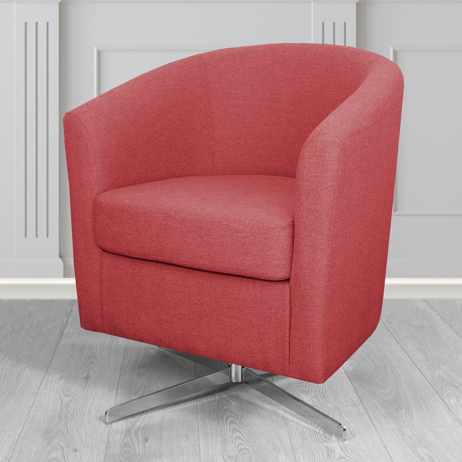 Cannes Swivel Tub Chair in Garda Plain Flatweave Fabric