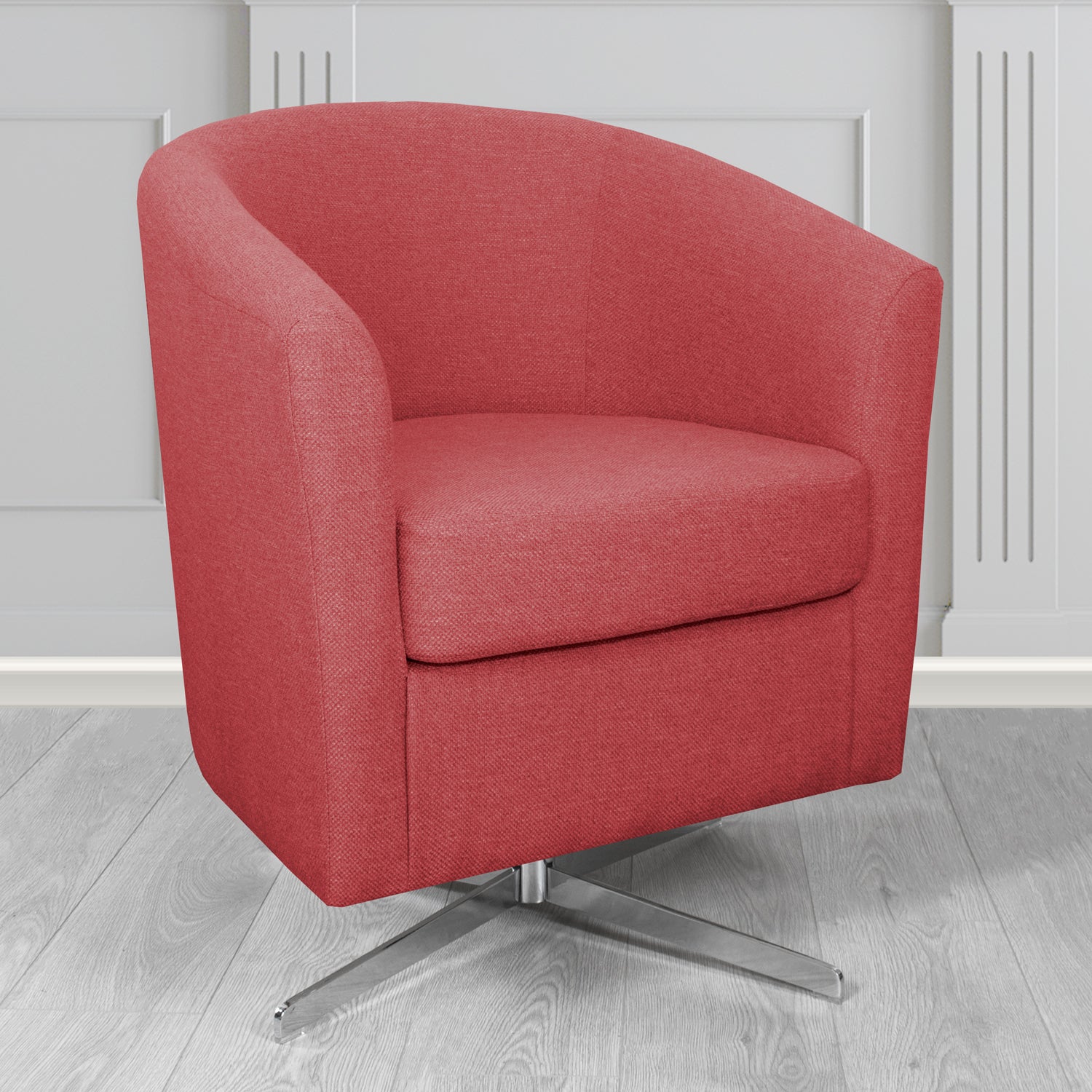 Cannes Swivel Tub Chair in Garda Plain Flatweave Fabric