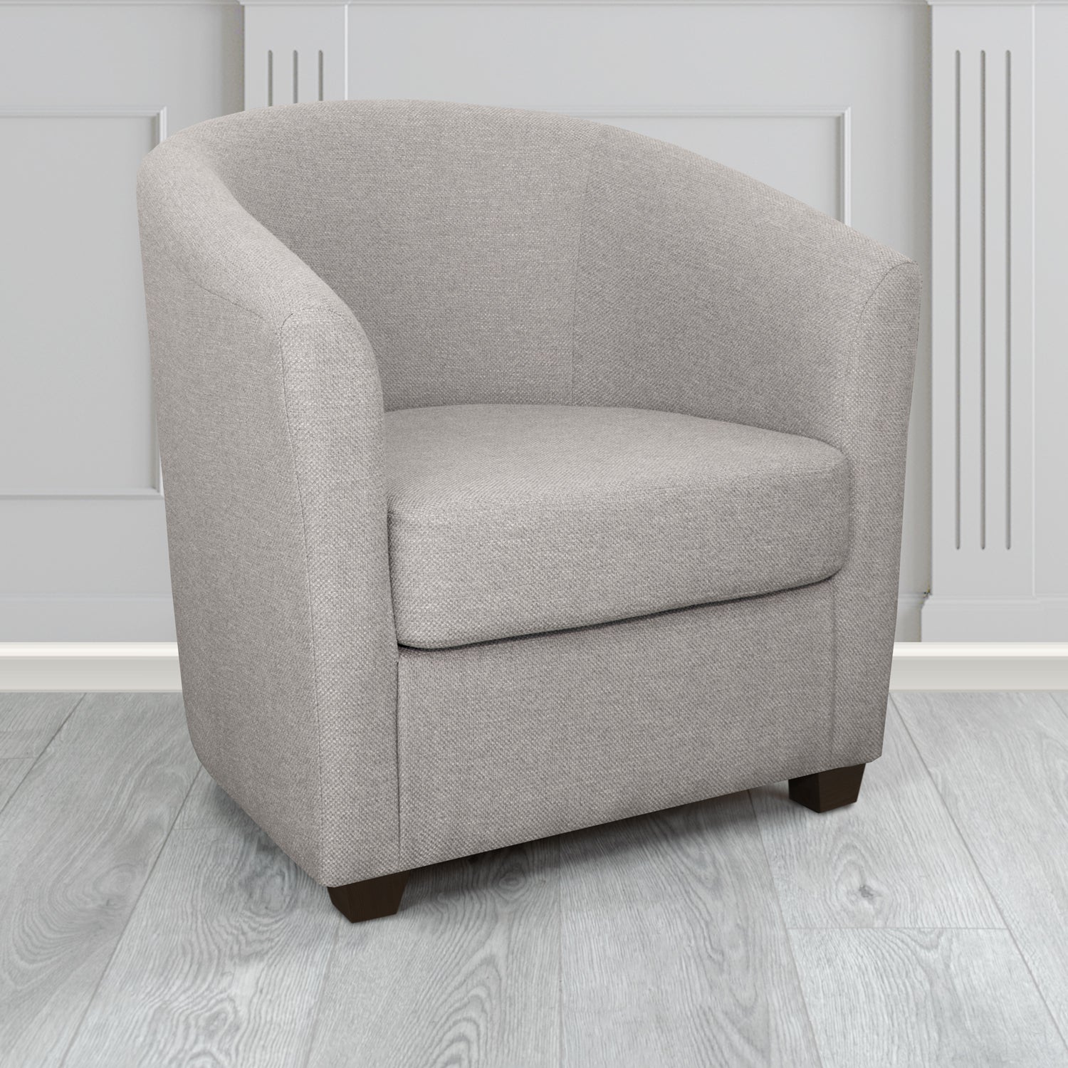 Cannes Tub Chair in Cristina Marrone Garda Plain Flatweave Fabric