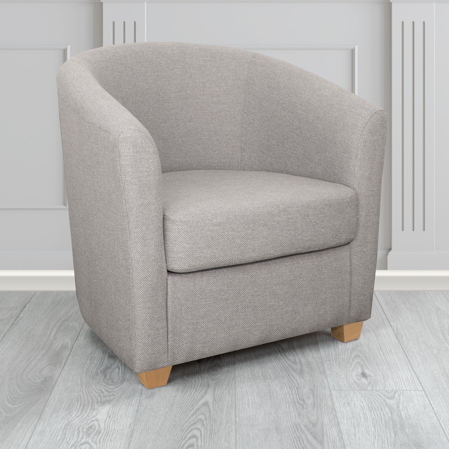 Cannes Tub Chair in Cristina Marrone Garda Plain Flatweave Fabric
