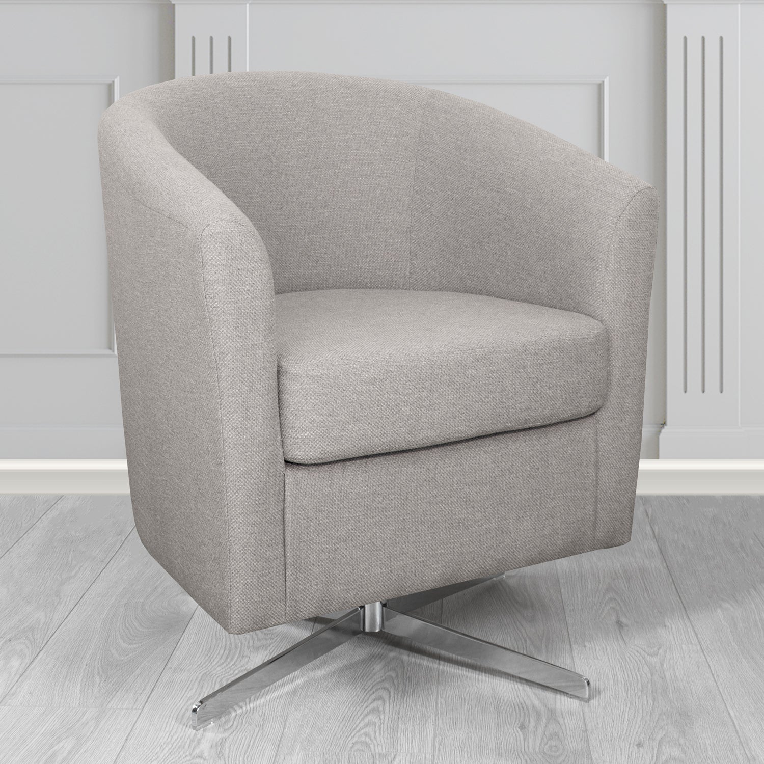 Cannes Swivel Tub Chair in Garda Plain Flatweave Fabric