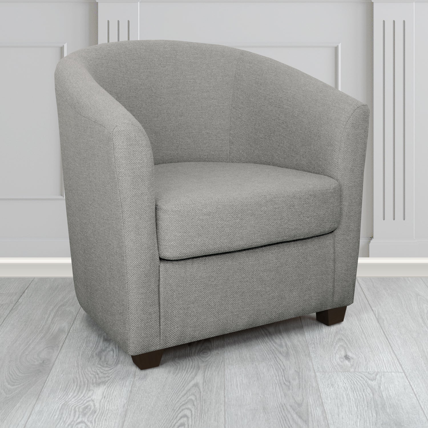 Cannes Tub Chair in Cristina Marrone Garda Plain Flatweave Fabric
