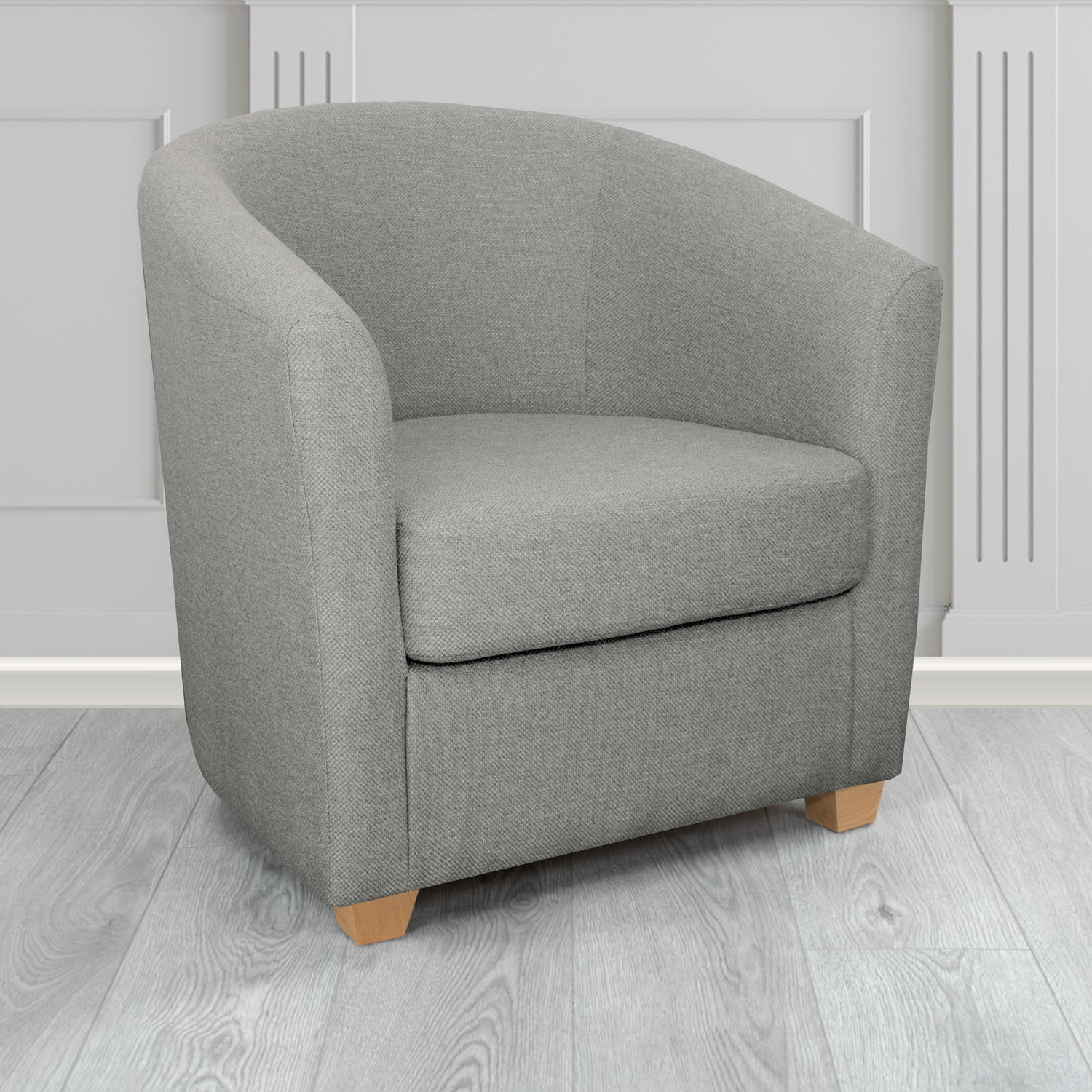 Cannes Tub Chair in Cristina Marrone Garda Plain Flatweave Fabric