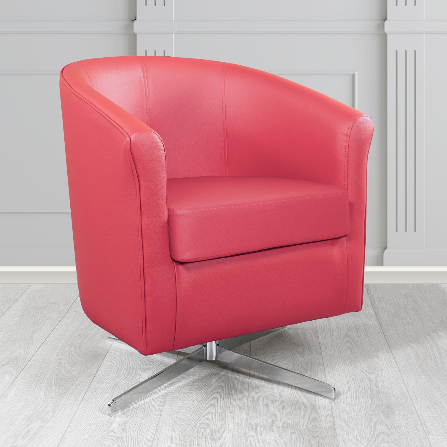 Cannes Swivel Tub Chair in Chieftain Fabrics Just Colour Crib 5 Faux Leather