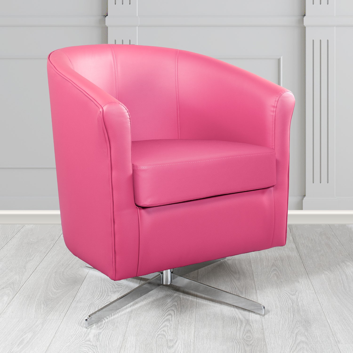 Cannes Swivel Tub Chair in Chieftain Fabrics Just Colour Crib 5 Faux Leather